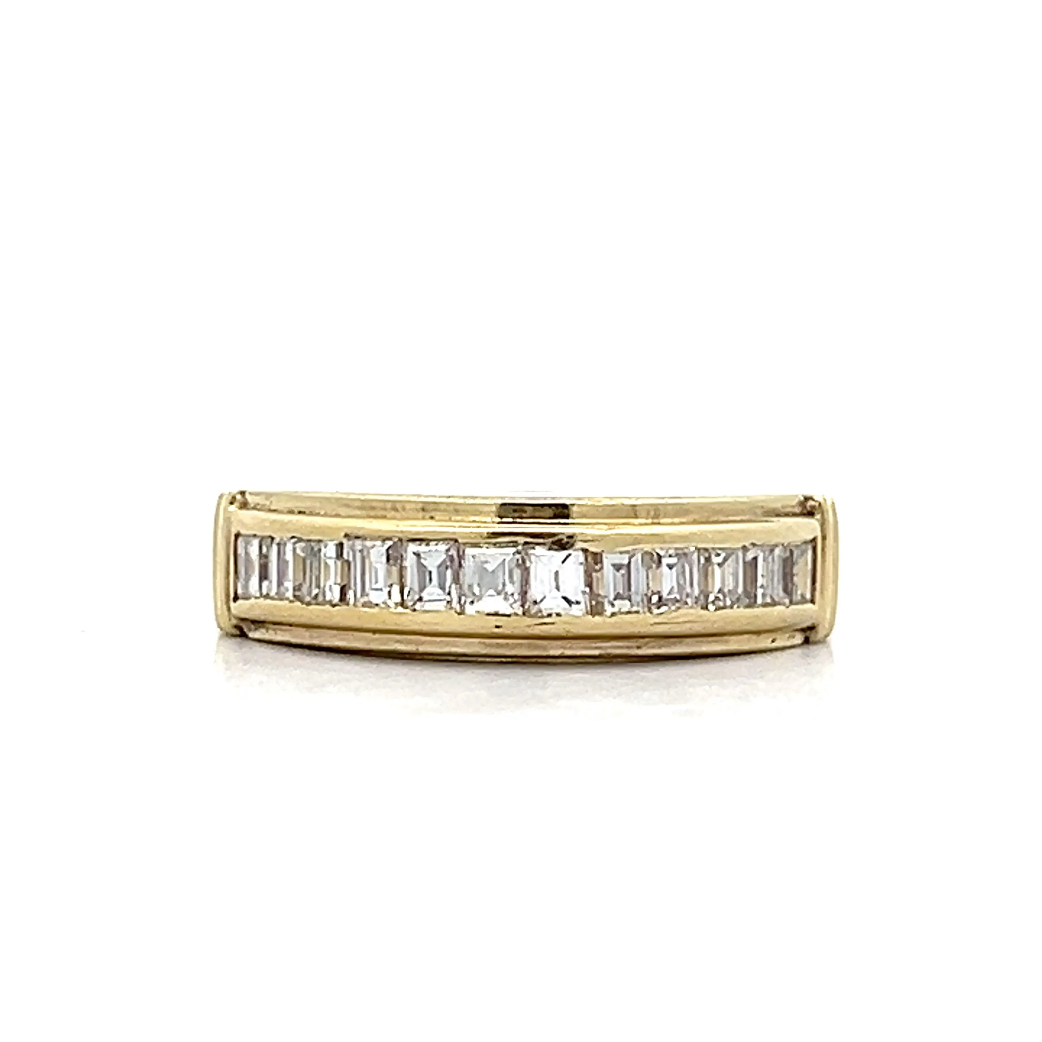 .72 Emerald Cut Diamond Wedding Band Yellow Gold