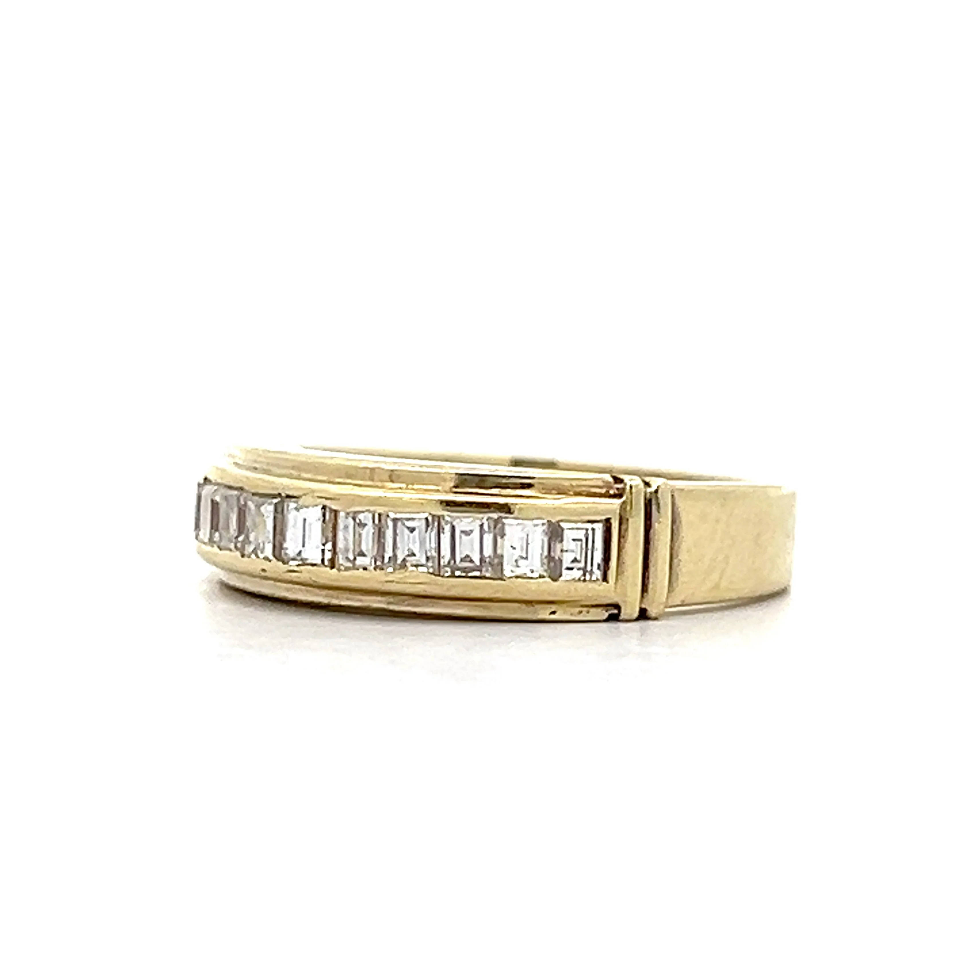 .72 Emerald Cut Diamond Wedding Band Yellow Gold - Image 2