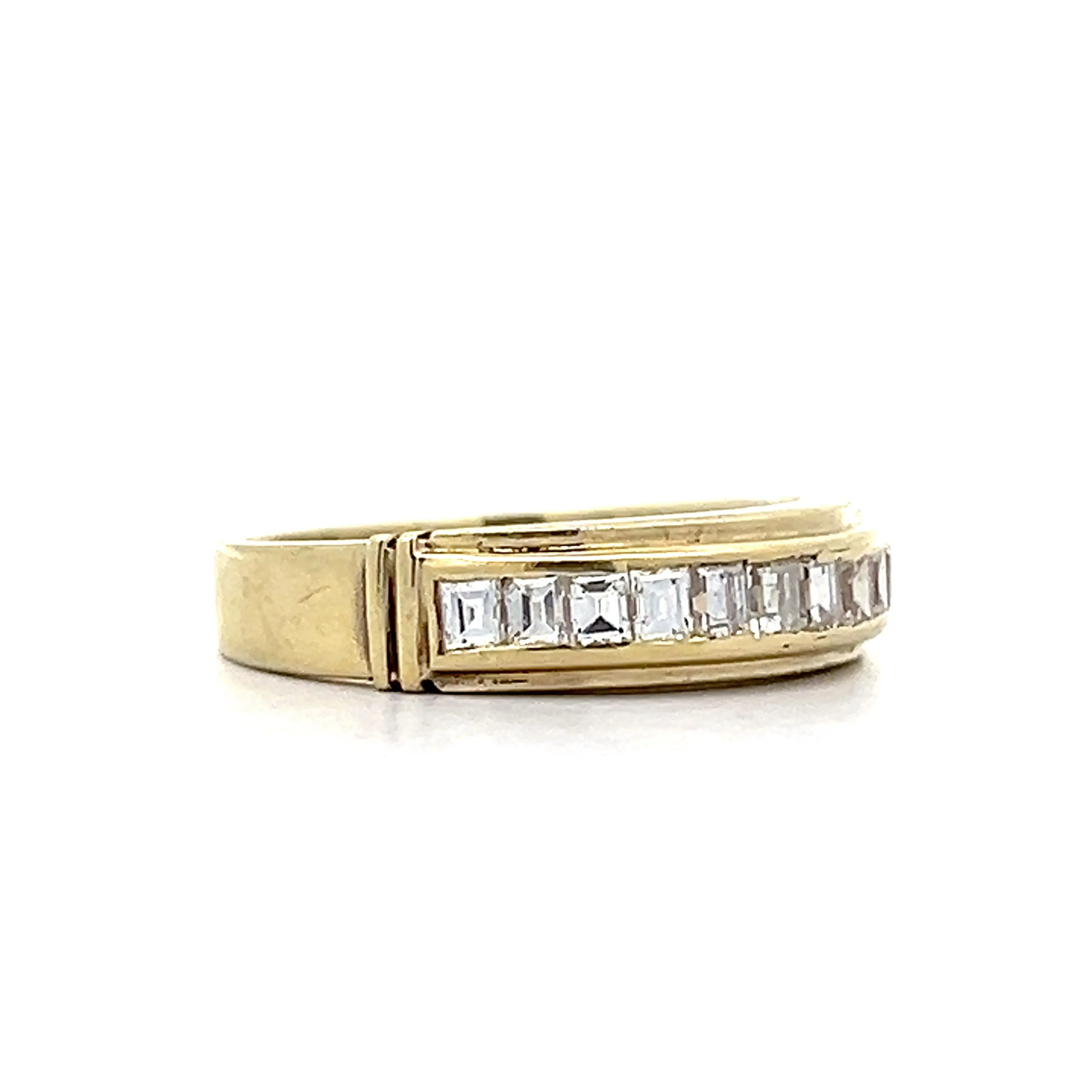 .72 Emerald Cut Diamond Wedding Band Yellow Gold - Image 3