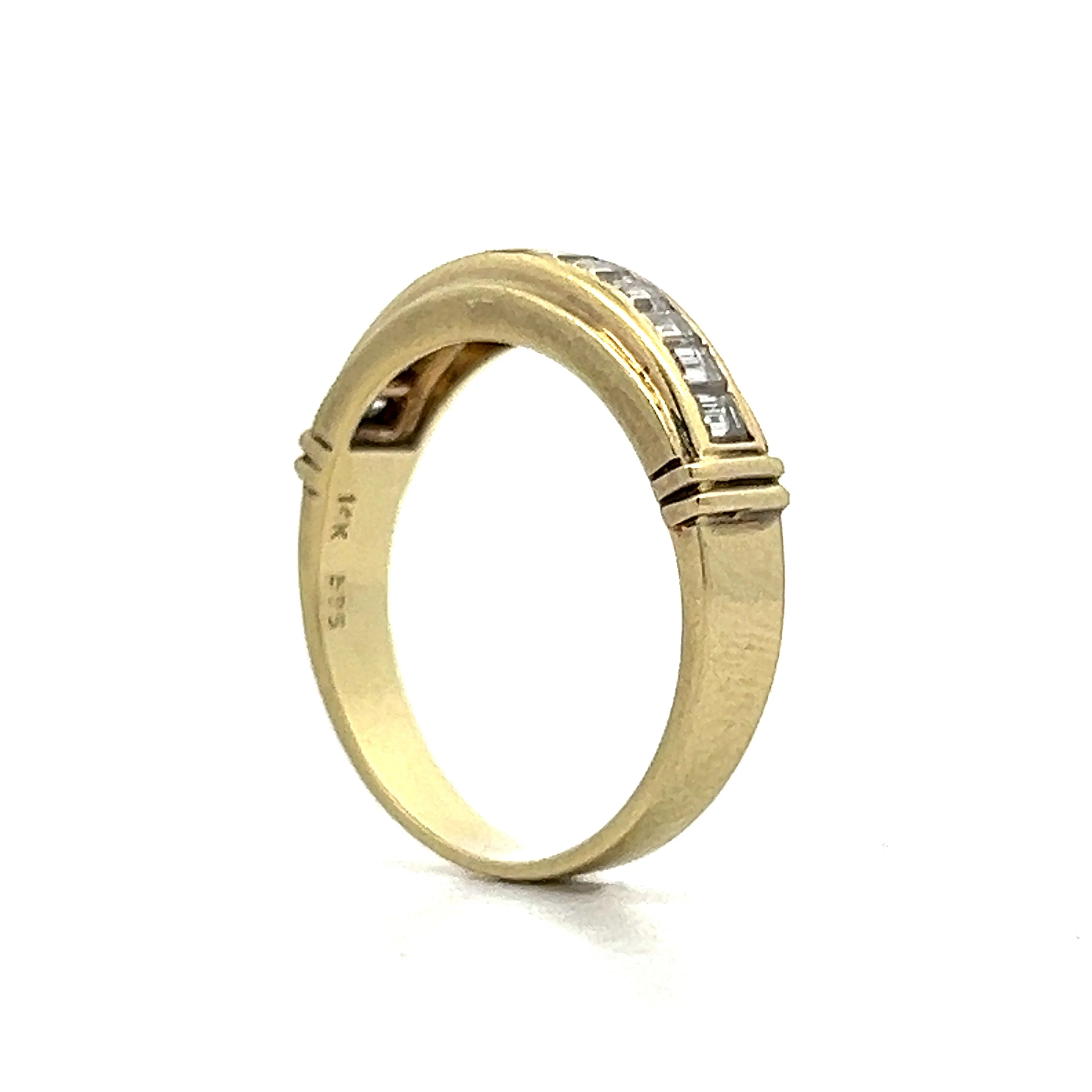 .72 Emerald Cut Diamond Wedding Band Yellow Gold - Image 5