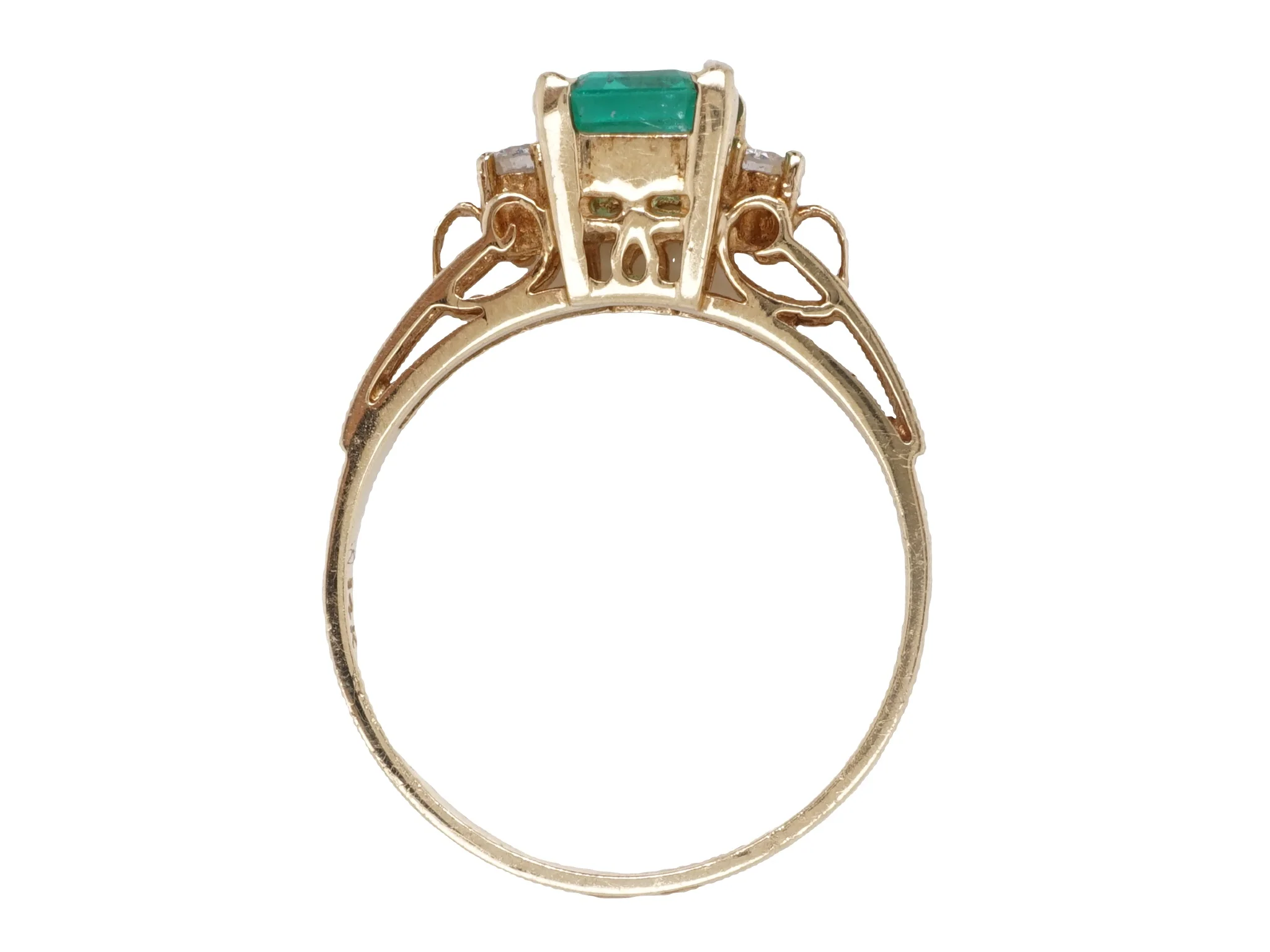 .72 Mid-Century Colombian Emerald Engagement Ring in 14k Yellow Gold - Image 4