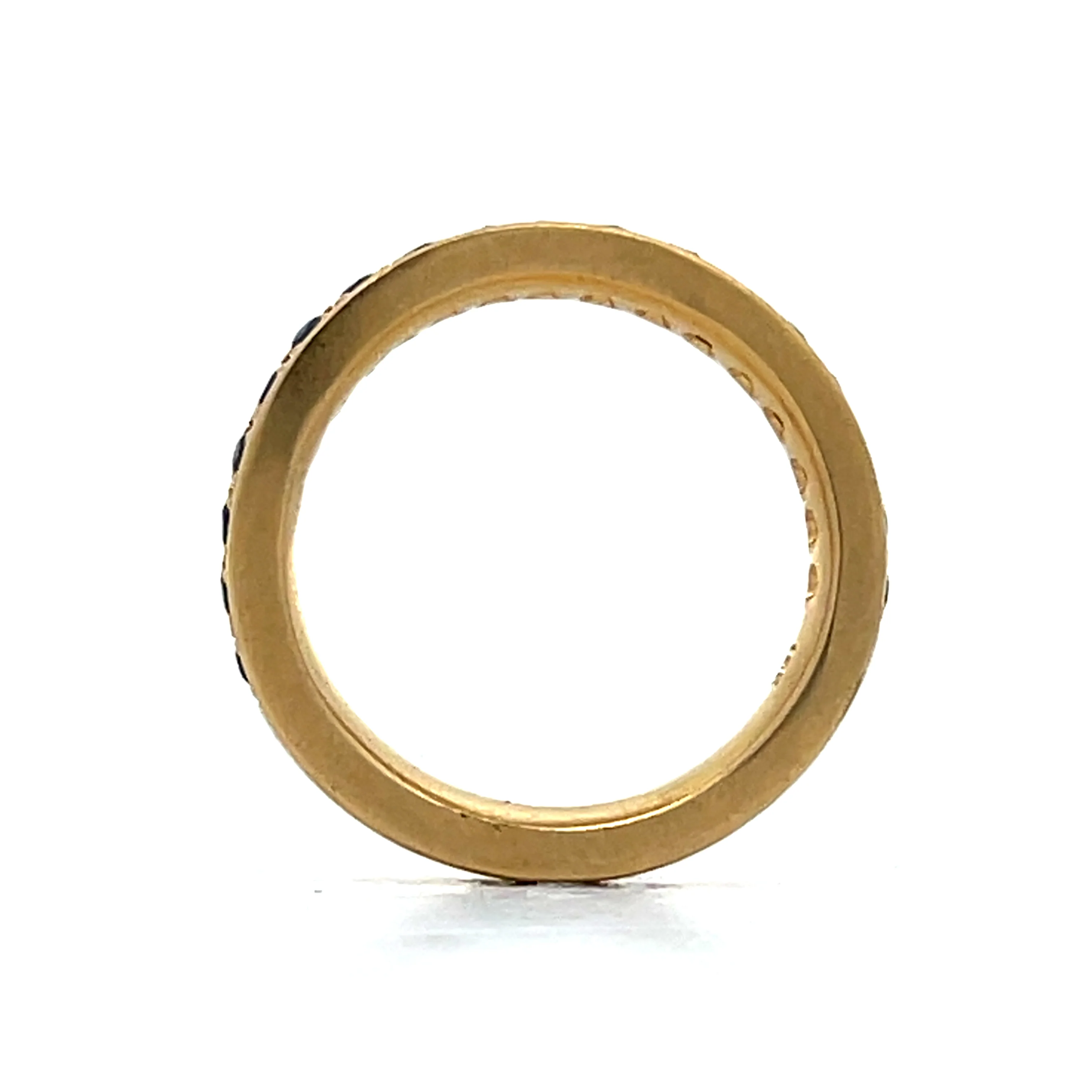 .72 Round Sapphire Wedding Band in 18k Yellow Gold - Image 4
