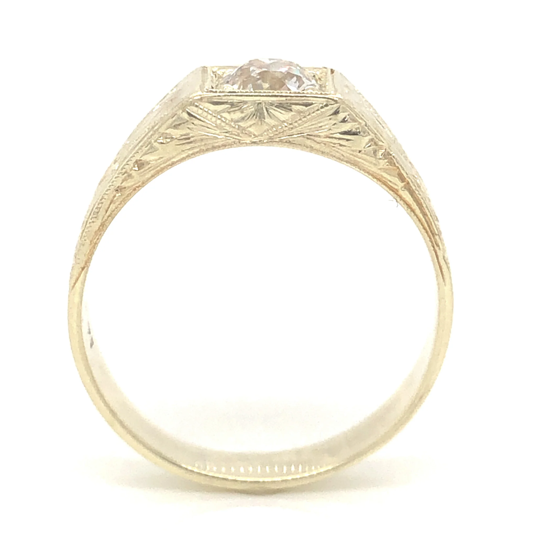 .72 Vintage Art Deco Men's Diamond Ring in 14k Yellow Gold - Image 4