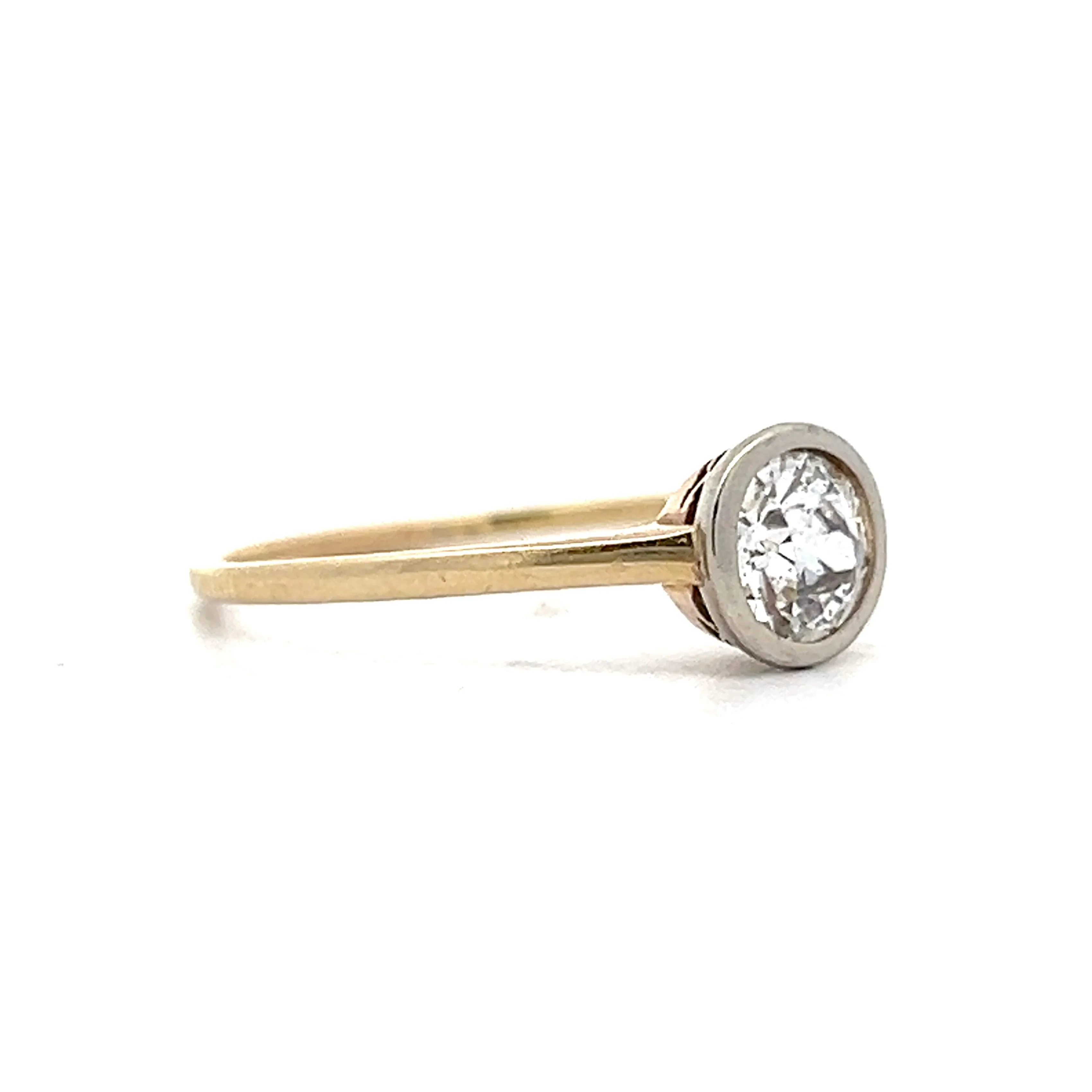 .72 Vintage Solitaire Bezel Diamond Engagement Ring in 18k - Image 3