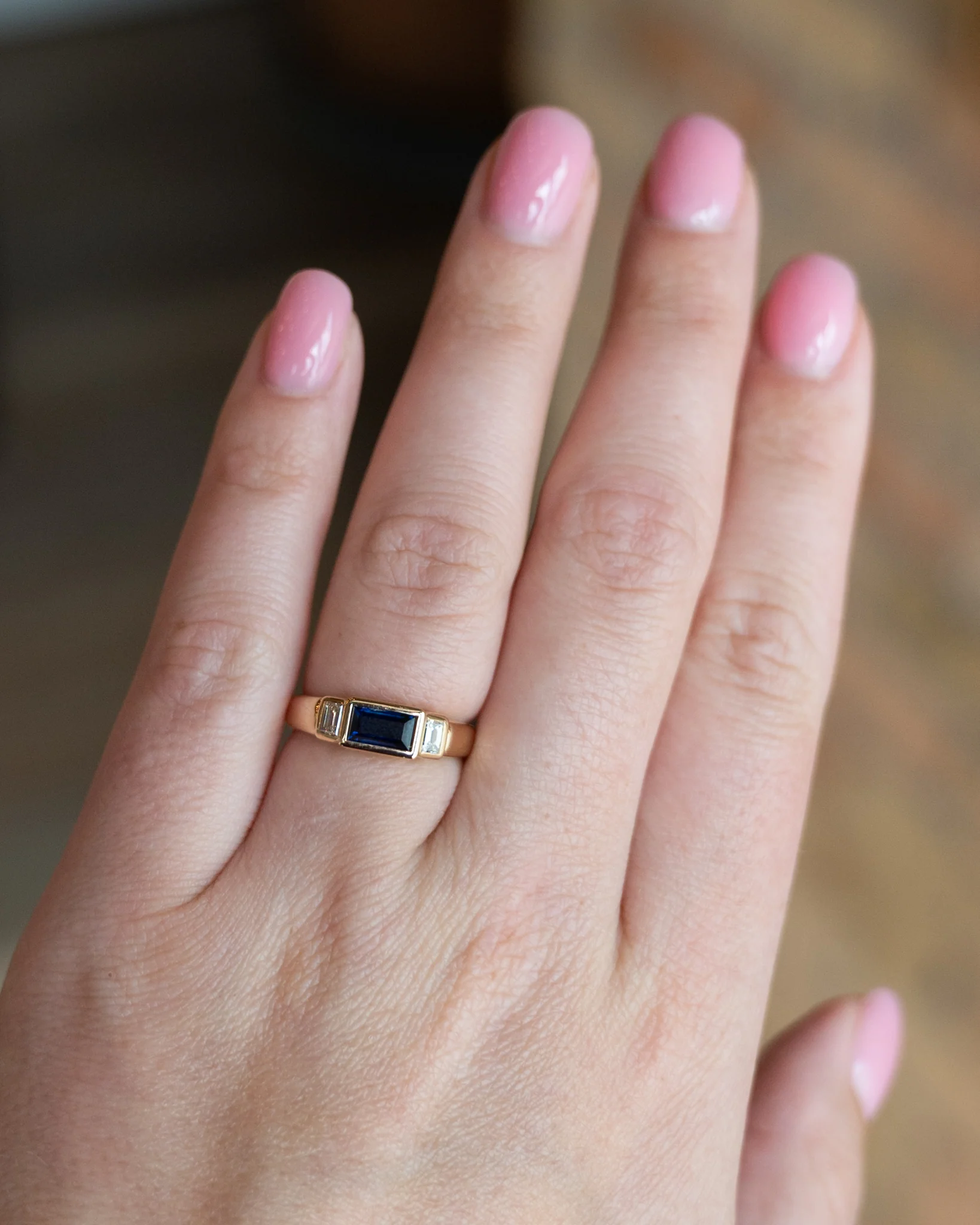 .73 Baguette Sapphire Engagement Ring in 18k - Image 7