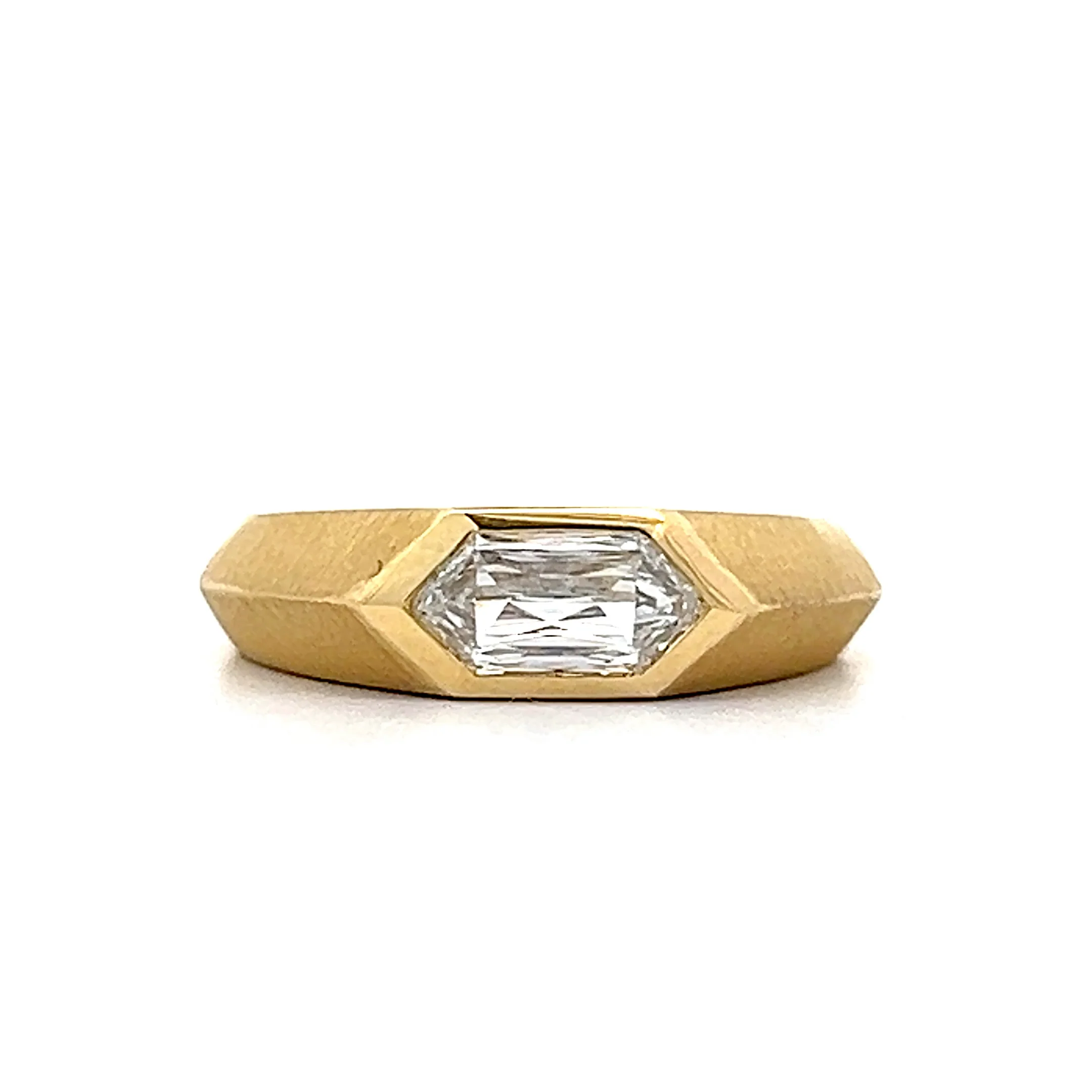 .73 Hexagon Cut Diamond Engagement Ring in 18k