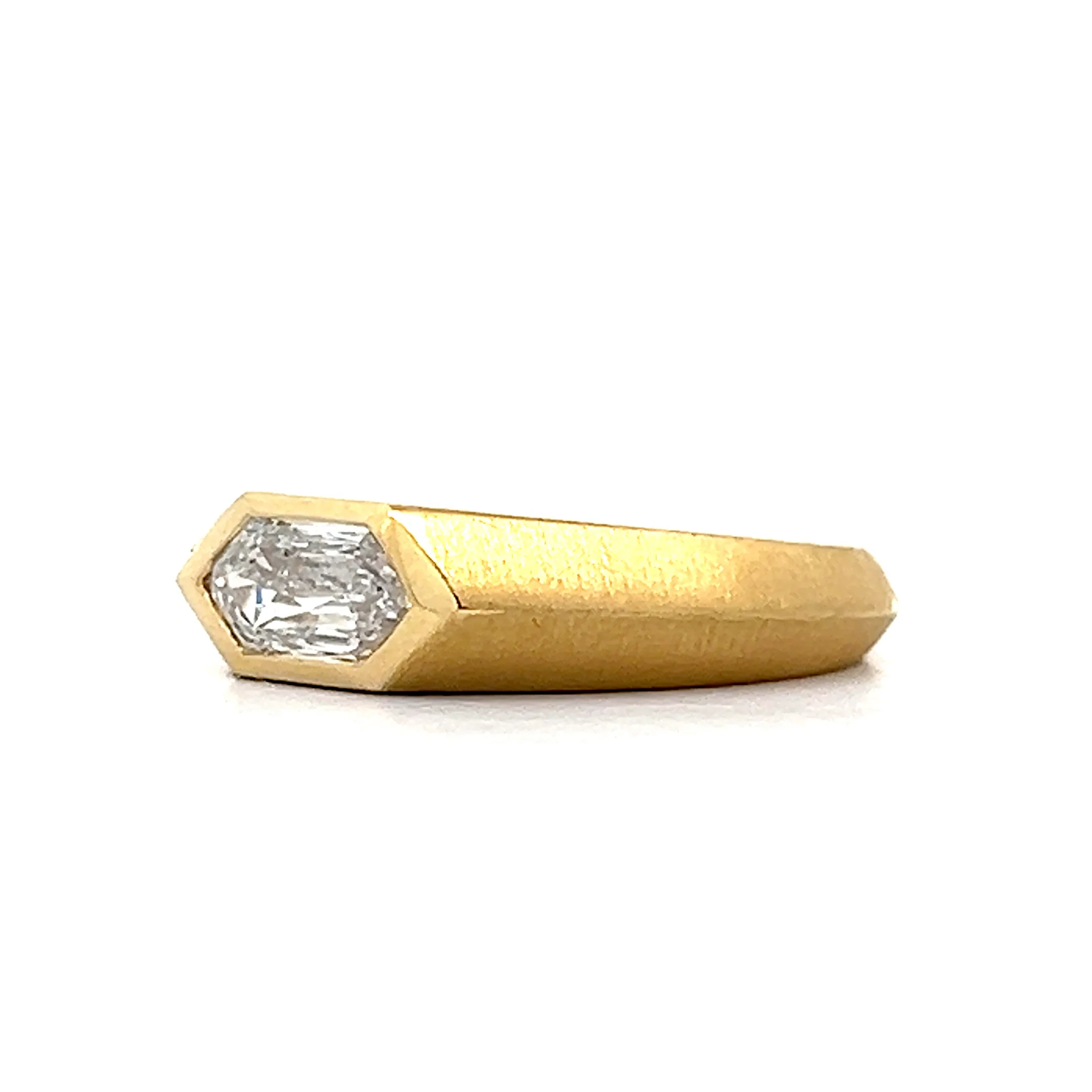 .73 Hexagon Cut Diamond Engagement Ring in 18k - Image 2