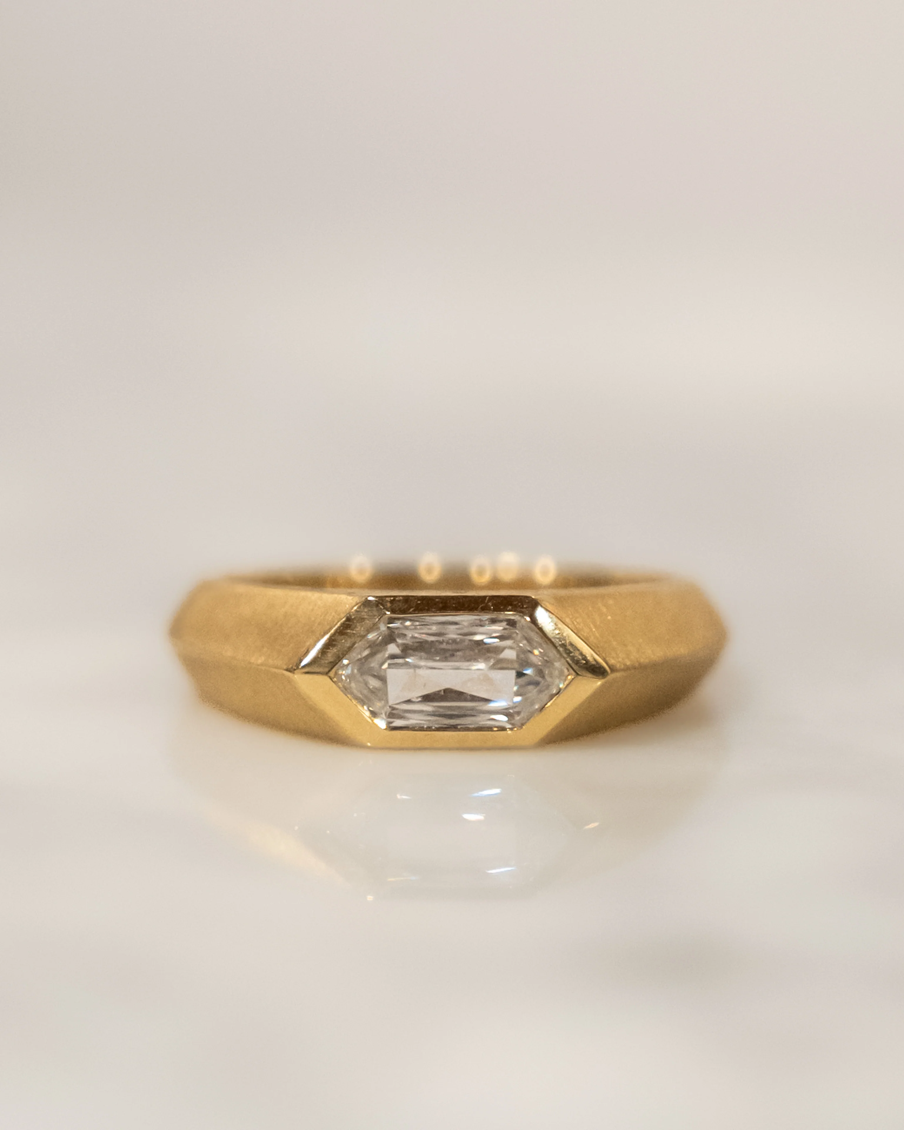 .73 Hexagon Cut Diamond Engagement Ring in 18k - Image 6
