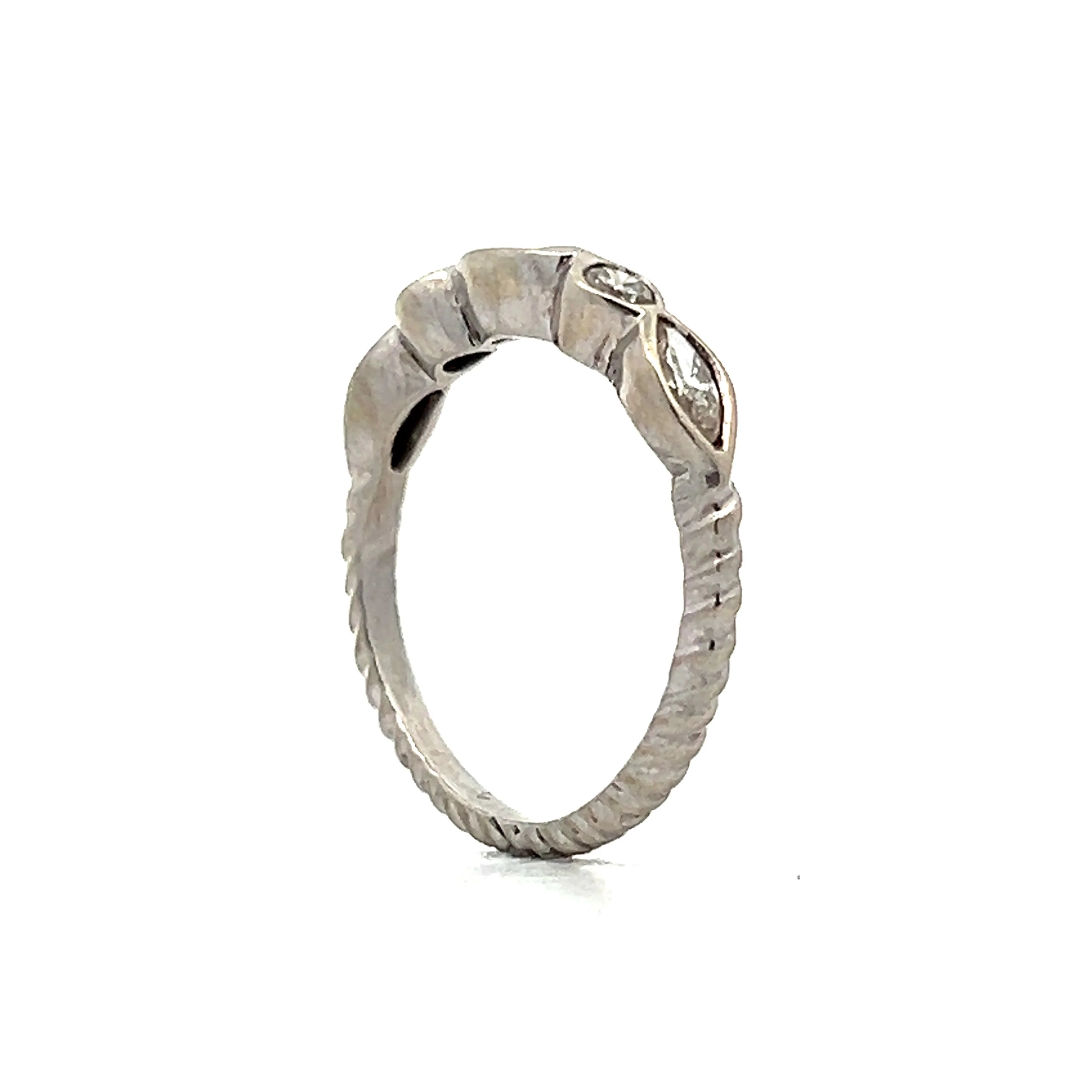 .73 Marquis & Round Diamond Wedding Band in 14k - Image 5