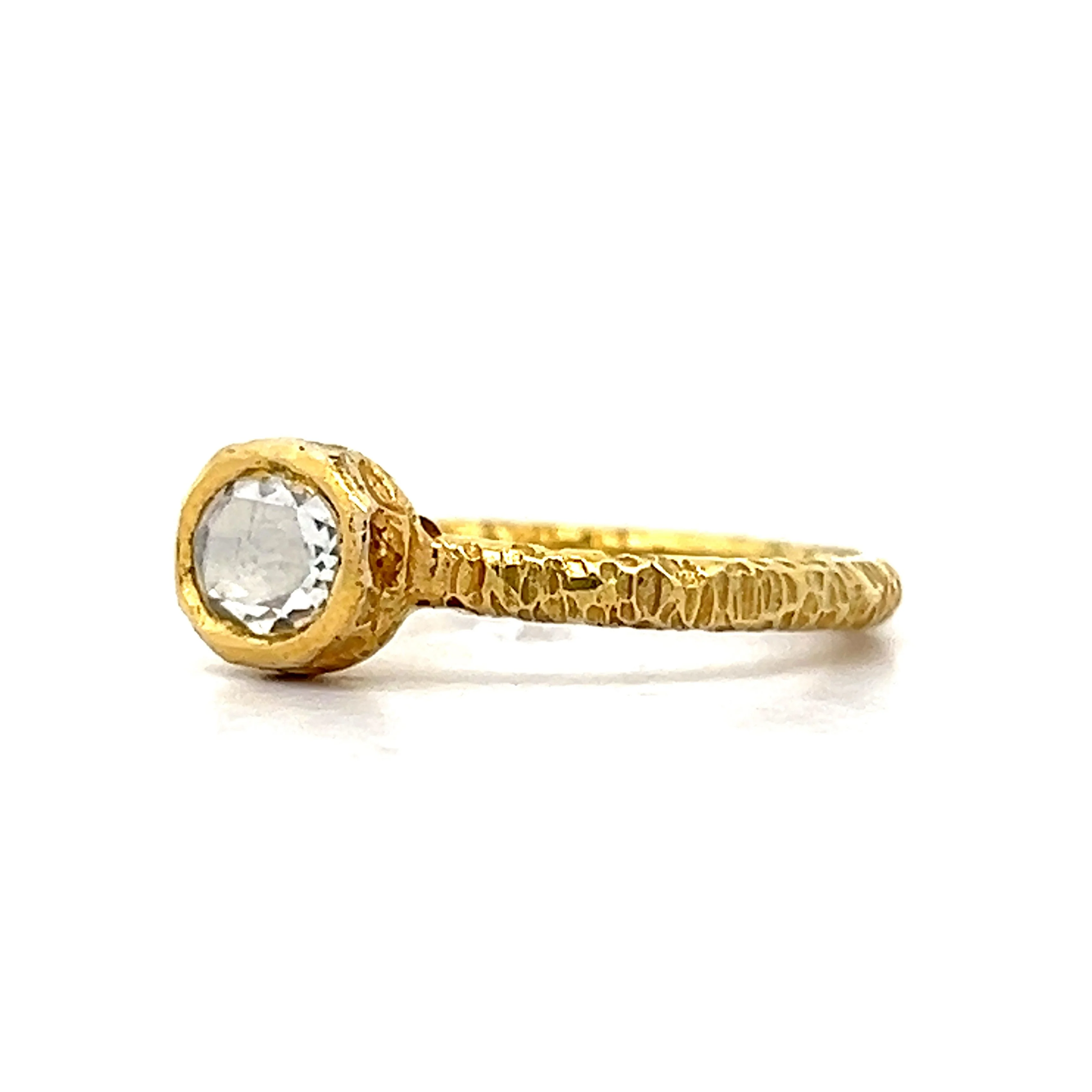 .73 Rose Cut Diamond Stacking Ring in 24k Yellow Gold - Image 2