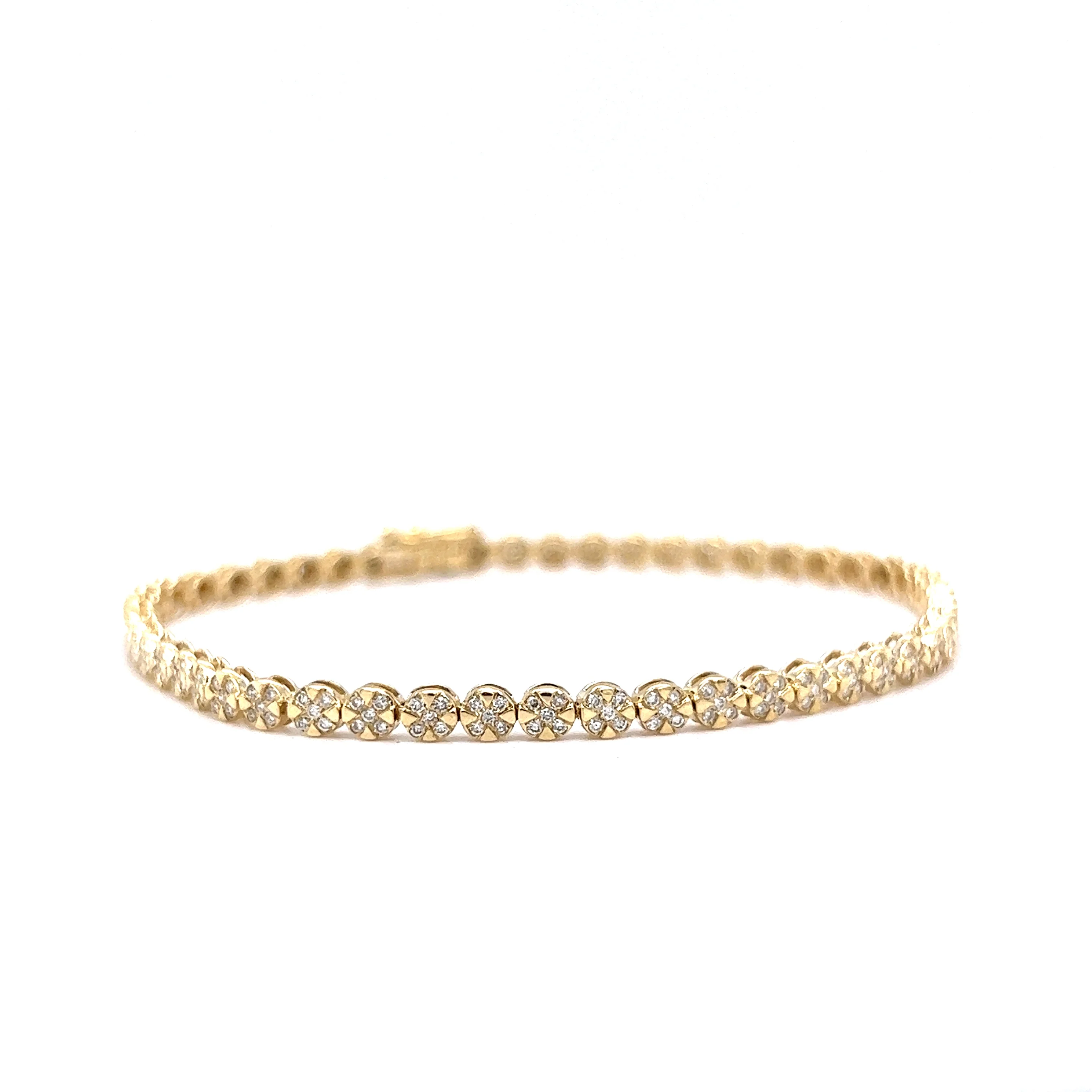 .83 Round Brilliant Diamond Tennis Bracelet in 14k Yellow Gold - Image 3