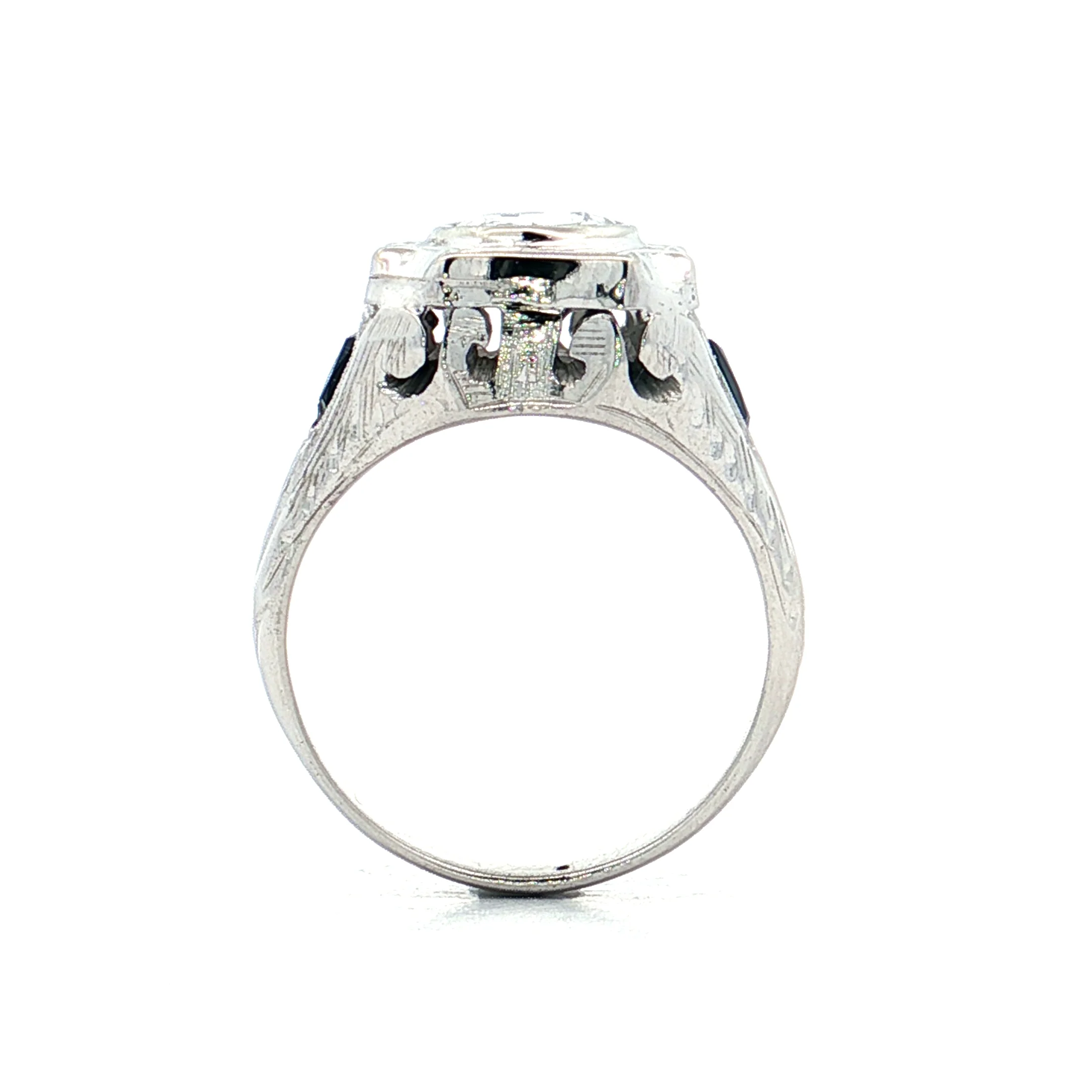 .74 Mens Antique Rose Cut Diamond Ring 18k White Gold - Image 4