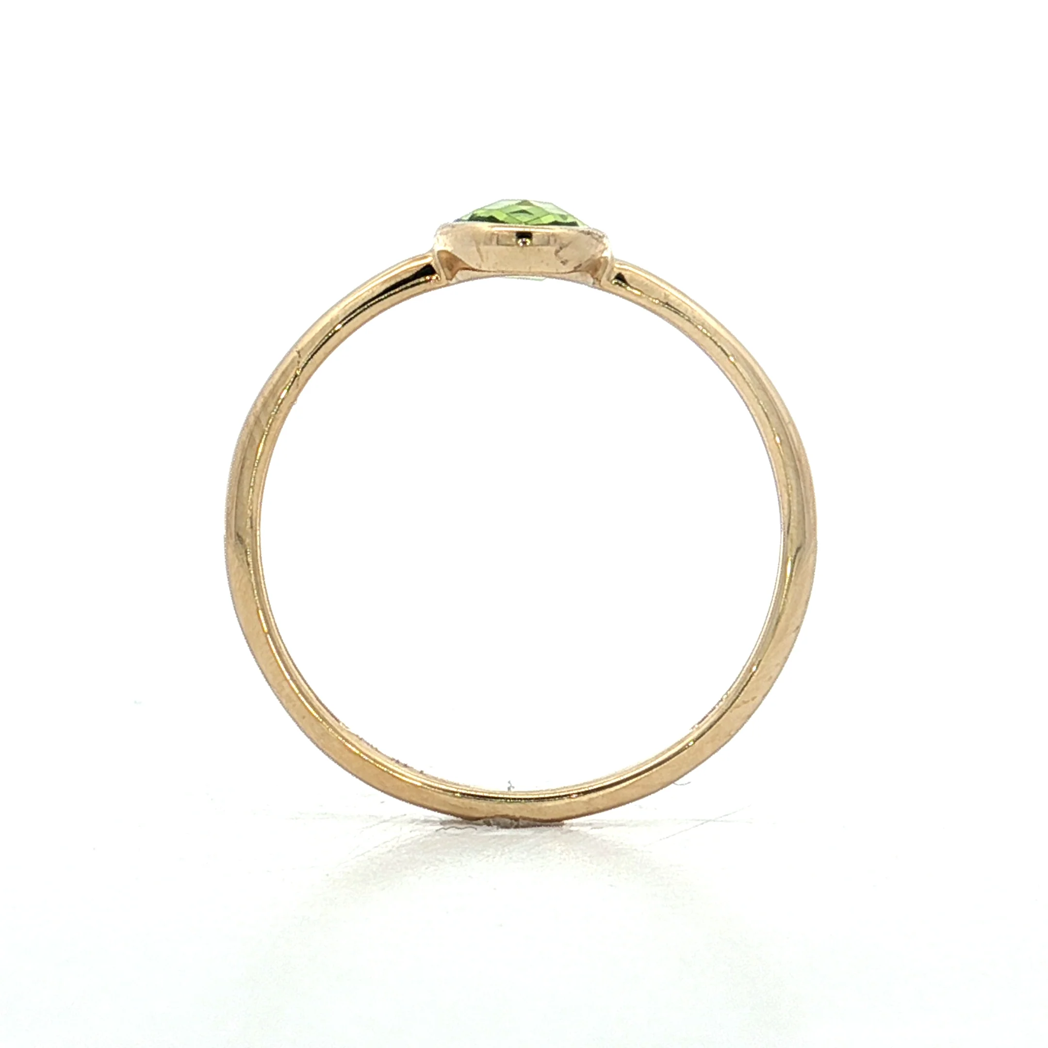 .74 Oval Peridot Engagement Ring 14k Yellow Gold - Image 4