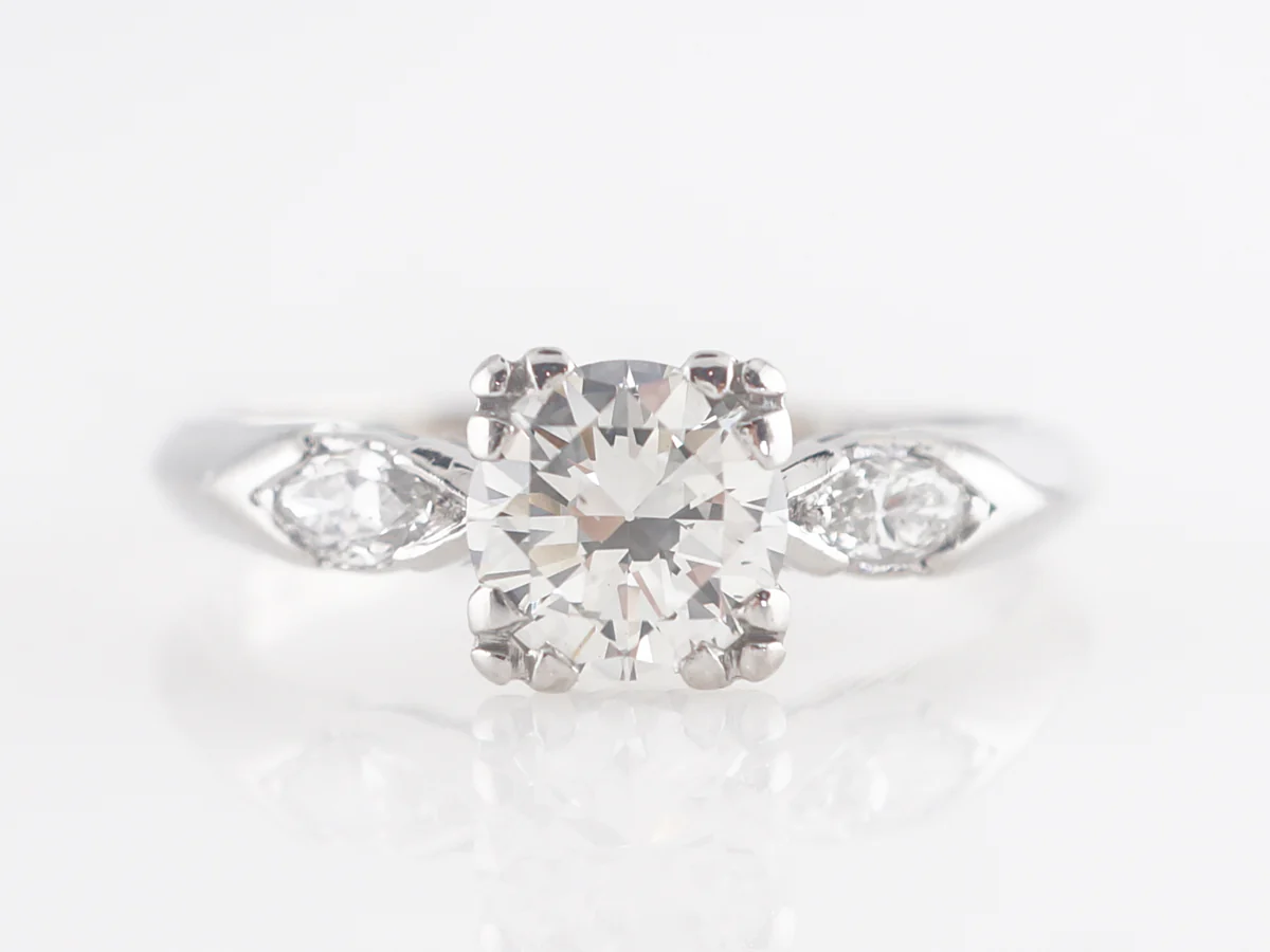 .75 Art Deco Diamond Engagement Ring in Platinum
