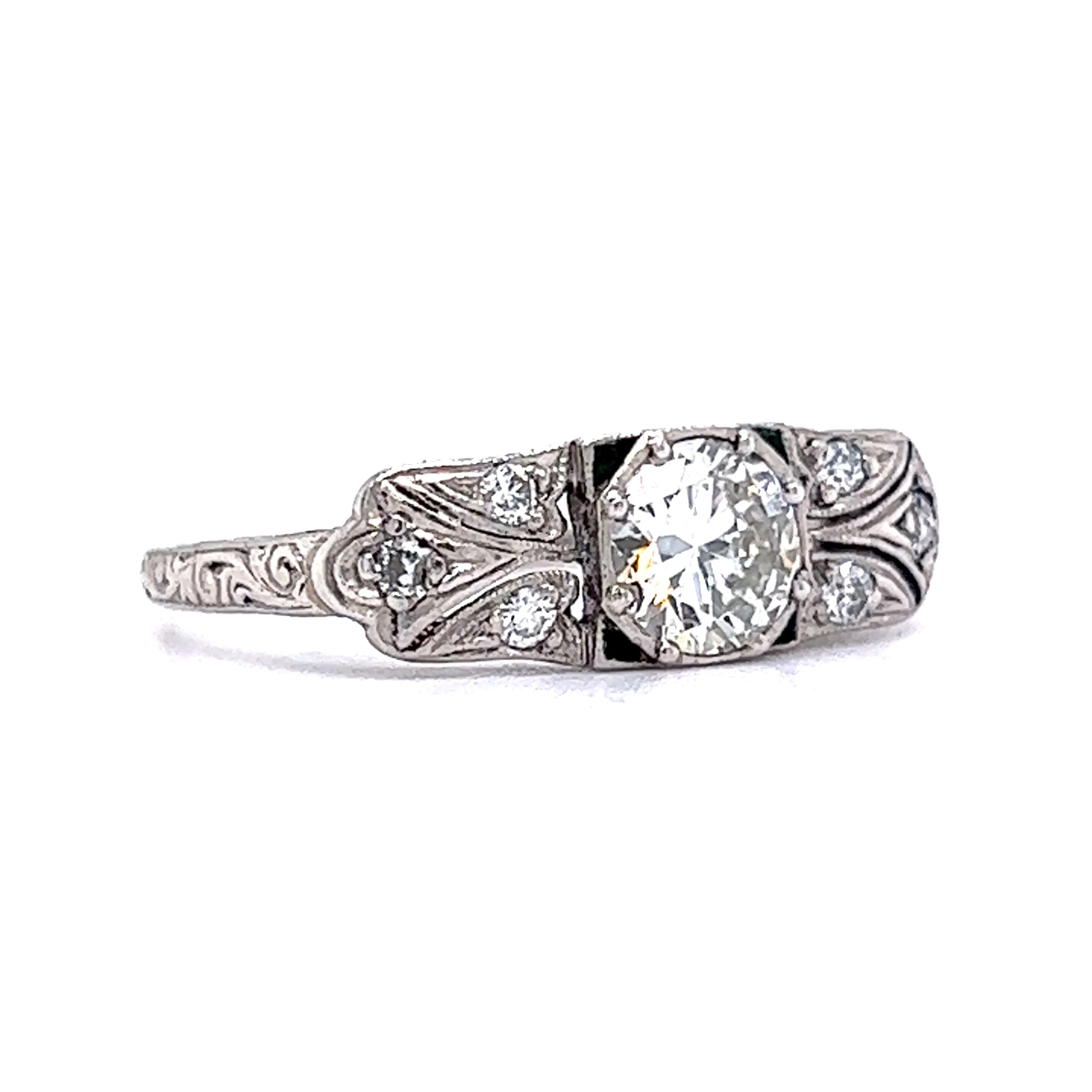 Vintage Art Deco Tiffany & Co Engagement Ring in Platinum - Image 3