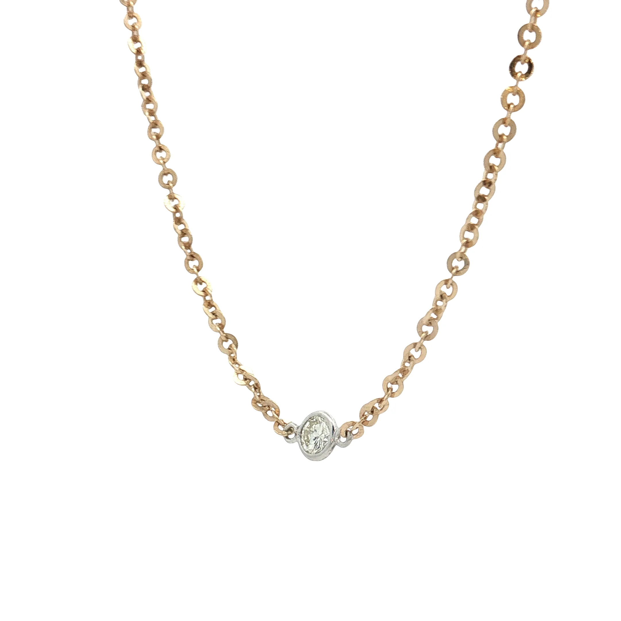 .75 Diamond By The Yard Necklace 14k Yellow Gold - Image 2