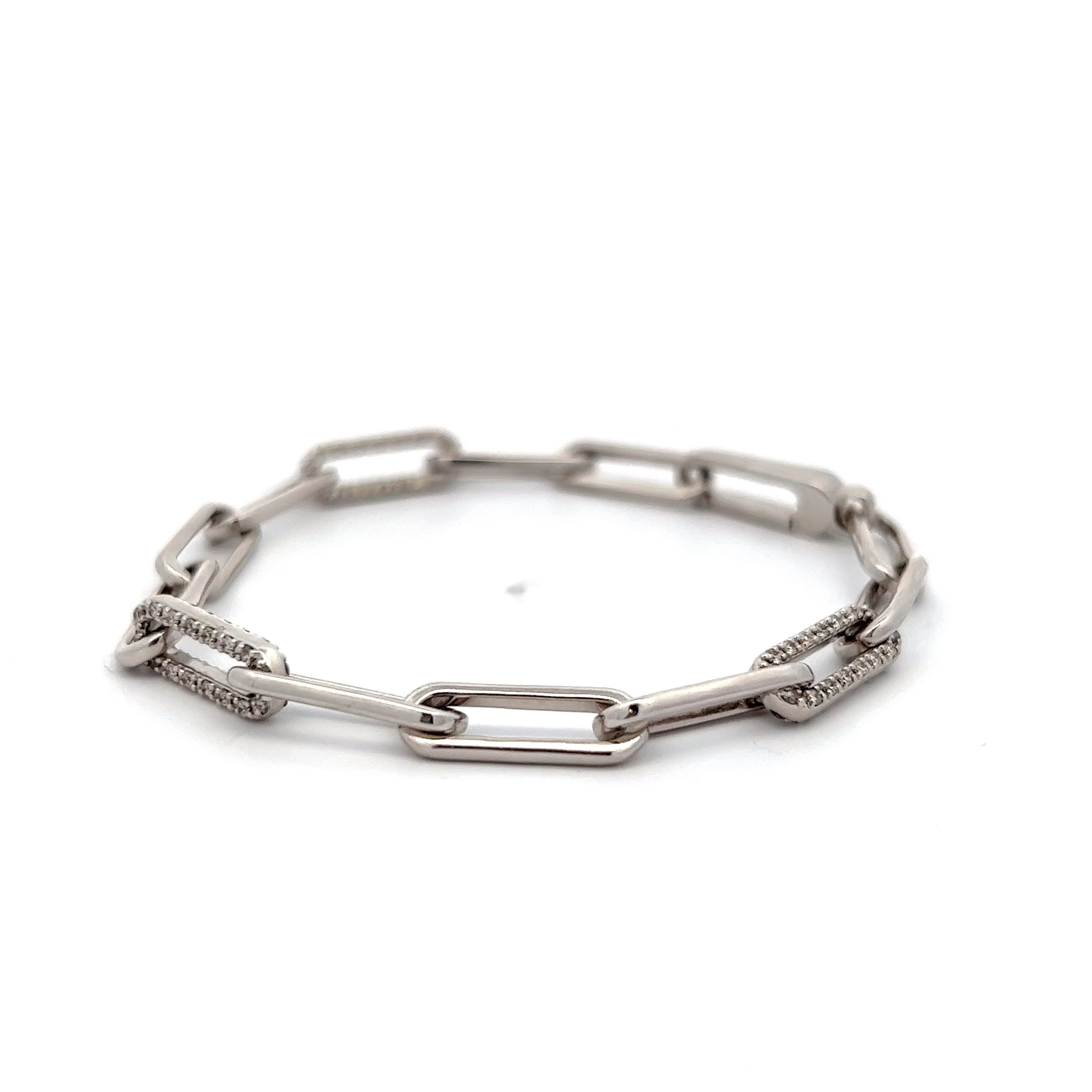 .75 Diamond Charm Bracelet in 14k White Gold - Image 2