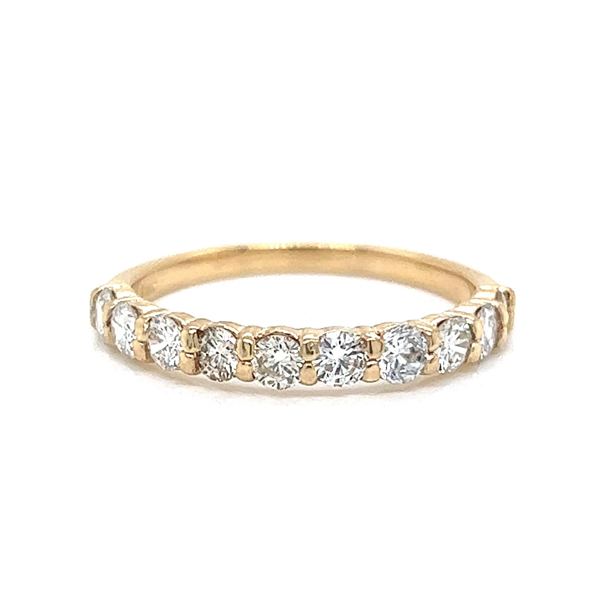 .75 Diamond Half Eternity Wedding Band in 14k Yellow Gold