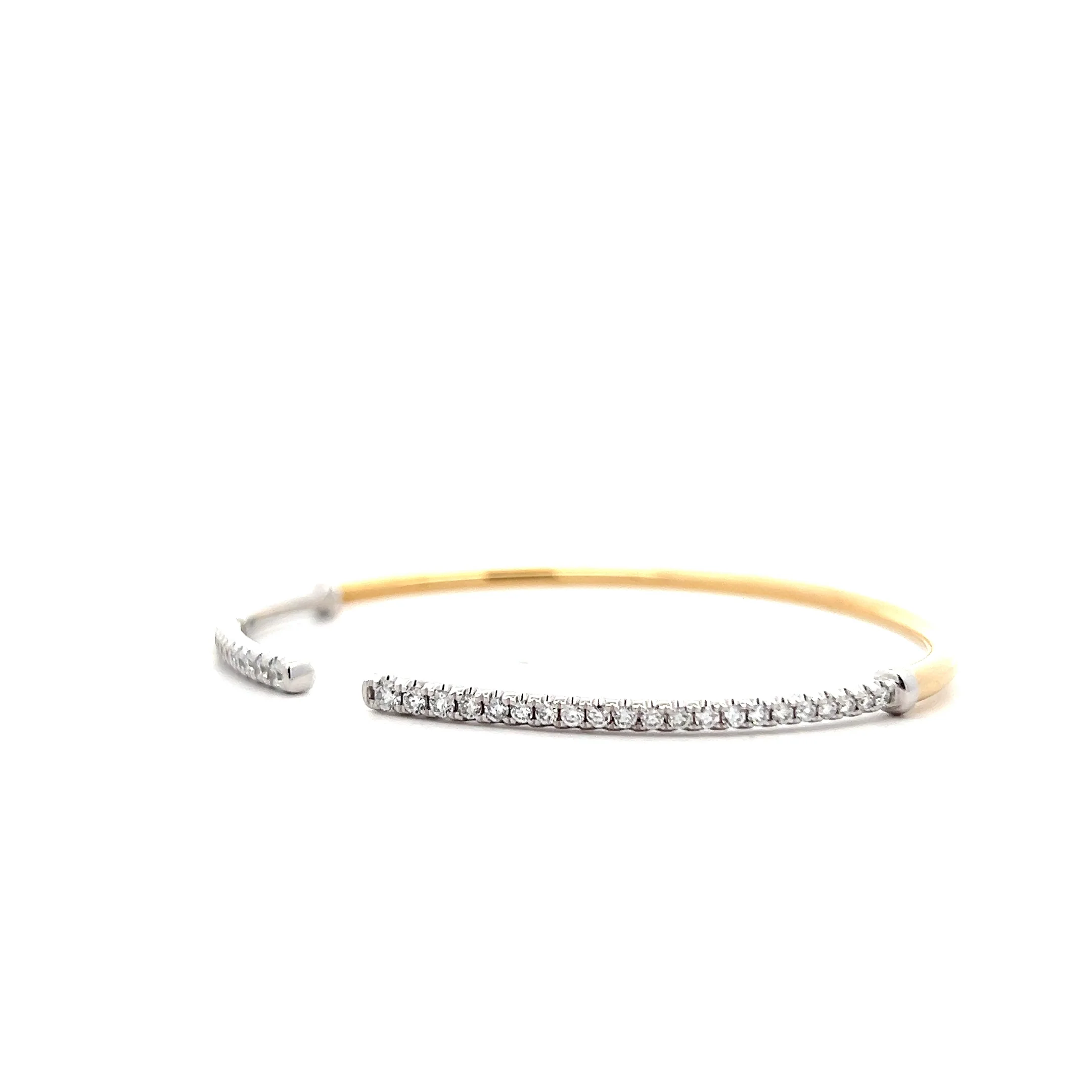 .75 Diamond Open Cuff Bangle Bracelet in 14k - Image 2