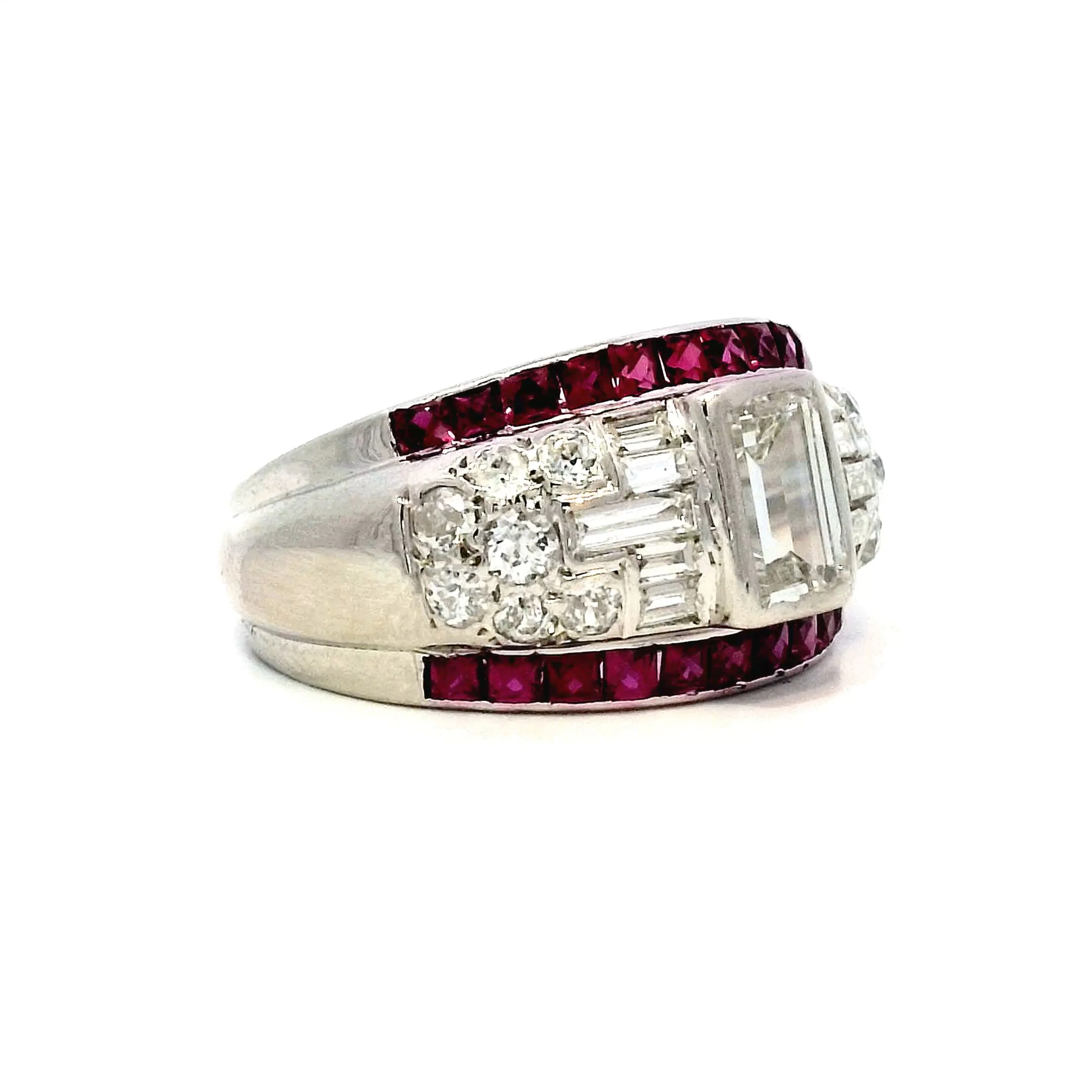 .75 Emerald Cut Diamond Engagement Ring Platinum - Image 3