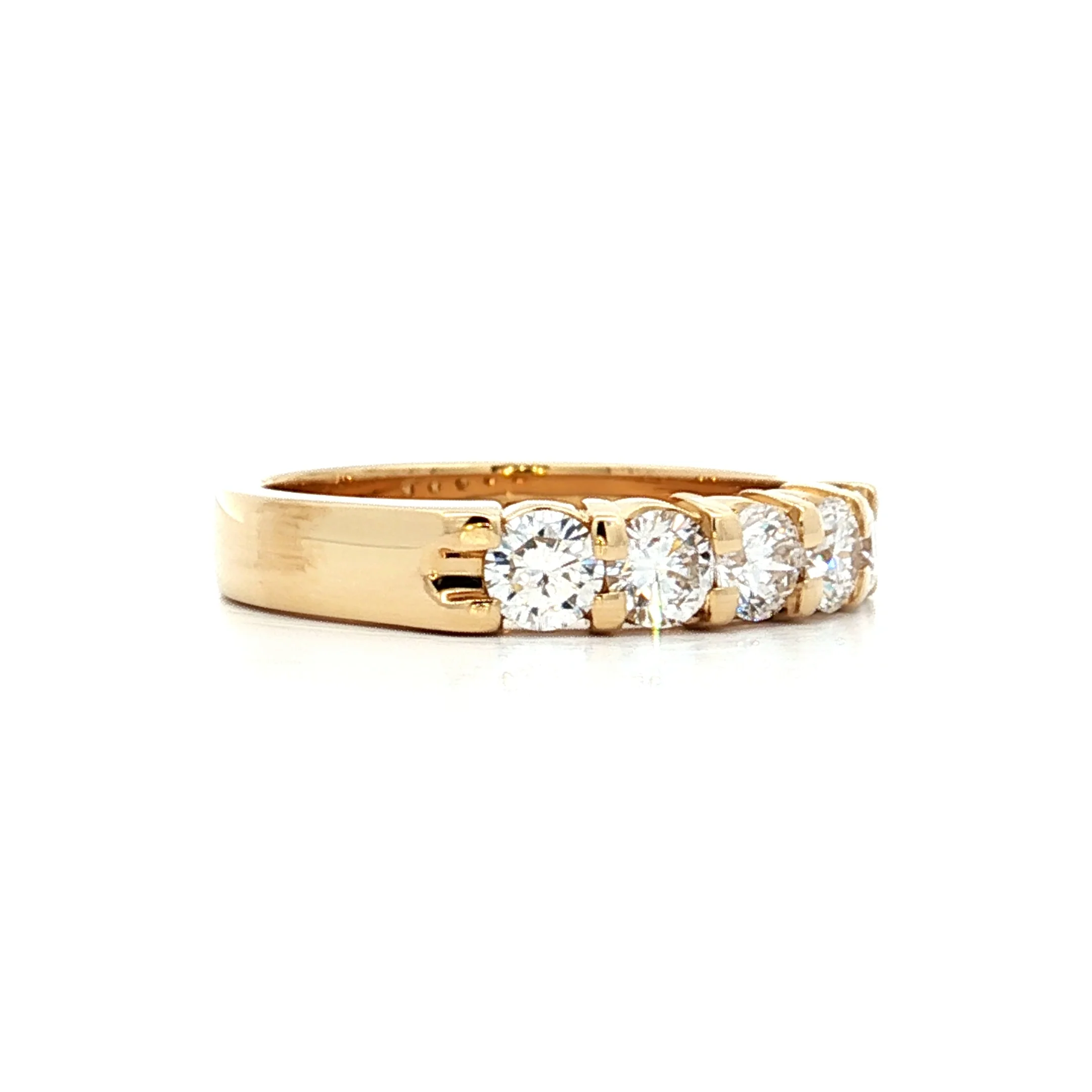 .75 Five Stone Diamond Wedding Band in 18k Yellow Gold - Image 3
