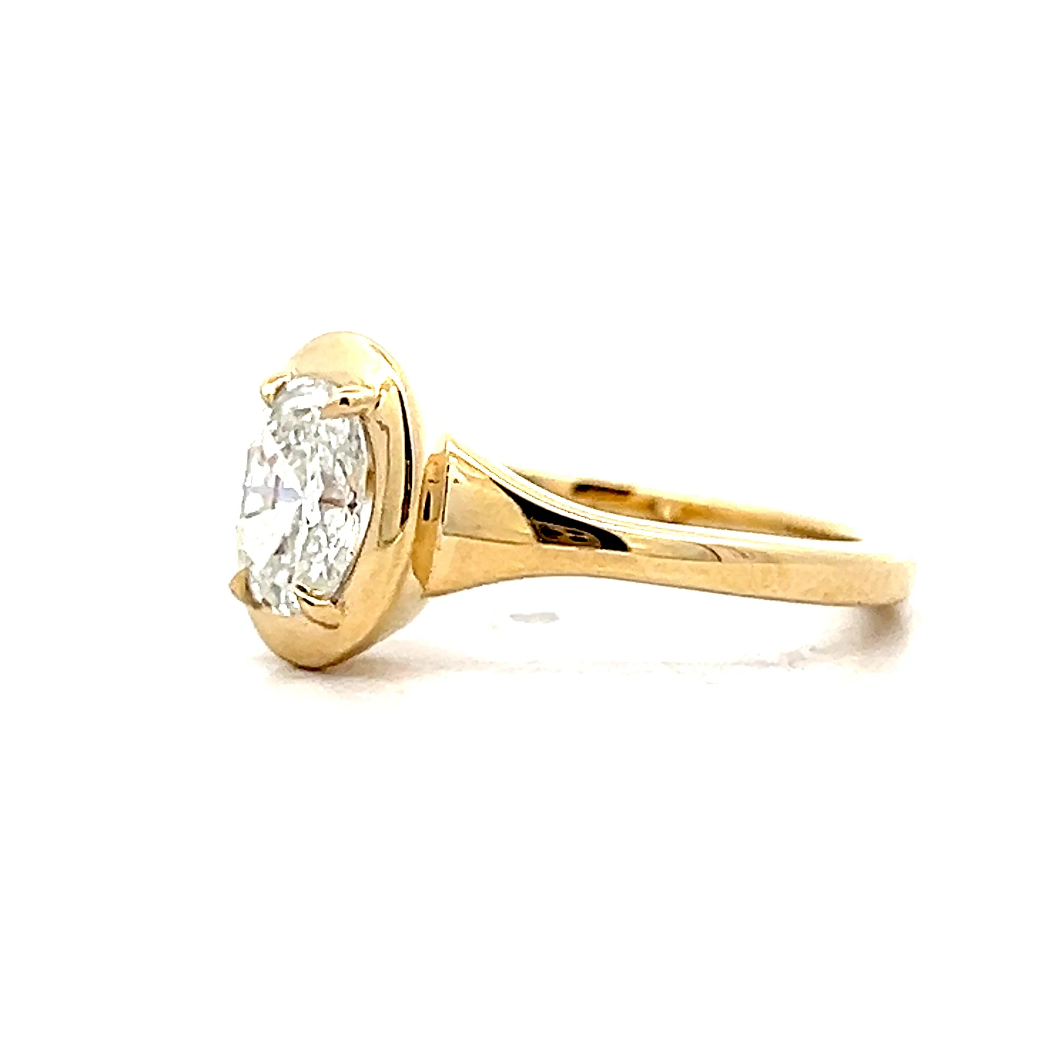 .75 Oval Diamond Engagement Ring in 14k Yellow Gold - Image 2