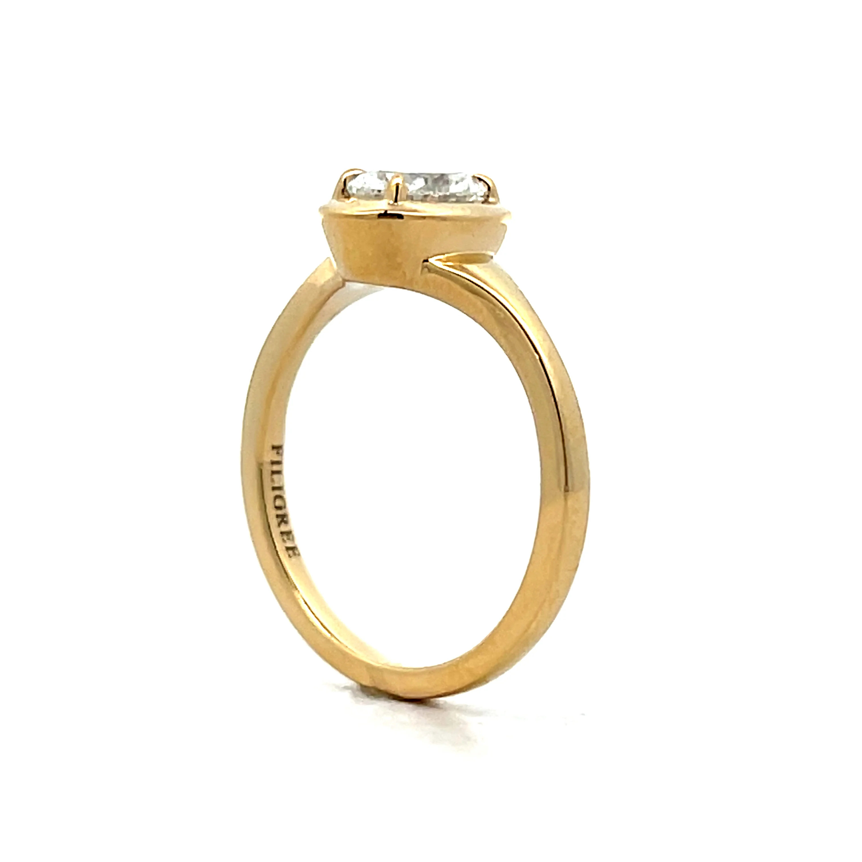 .75 Oval Diamond Engagement Ring in 14k Yellow Gold - Image 5