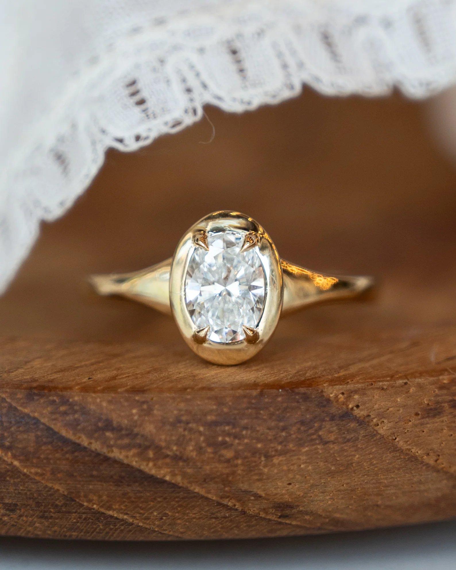 .75 Oval Diamond Engagement Ring in 14k Yellow Gold - Image 6