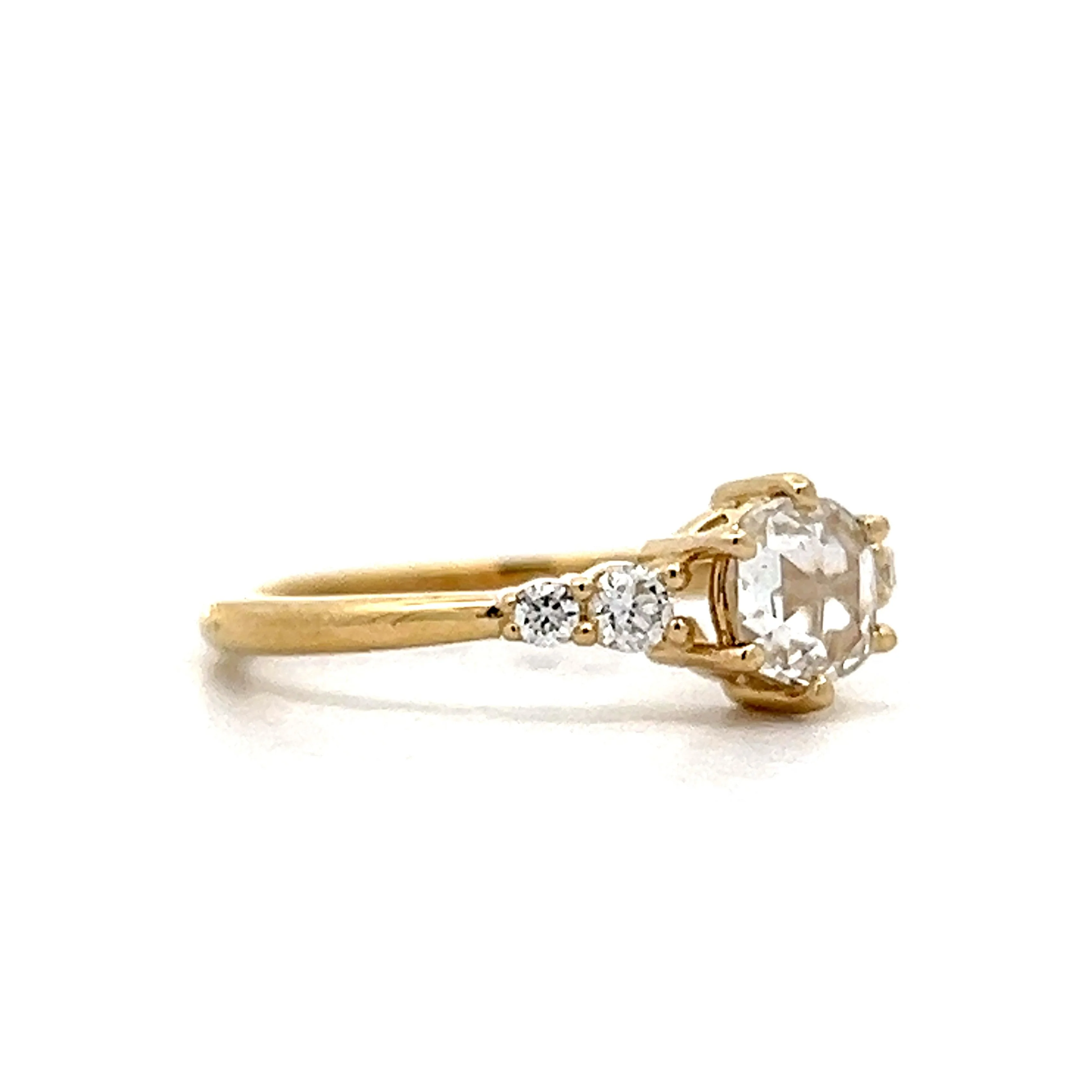 .82 Rose Cut Diamond Engagement Ring in Yellow Gold - Image 3