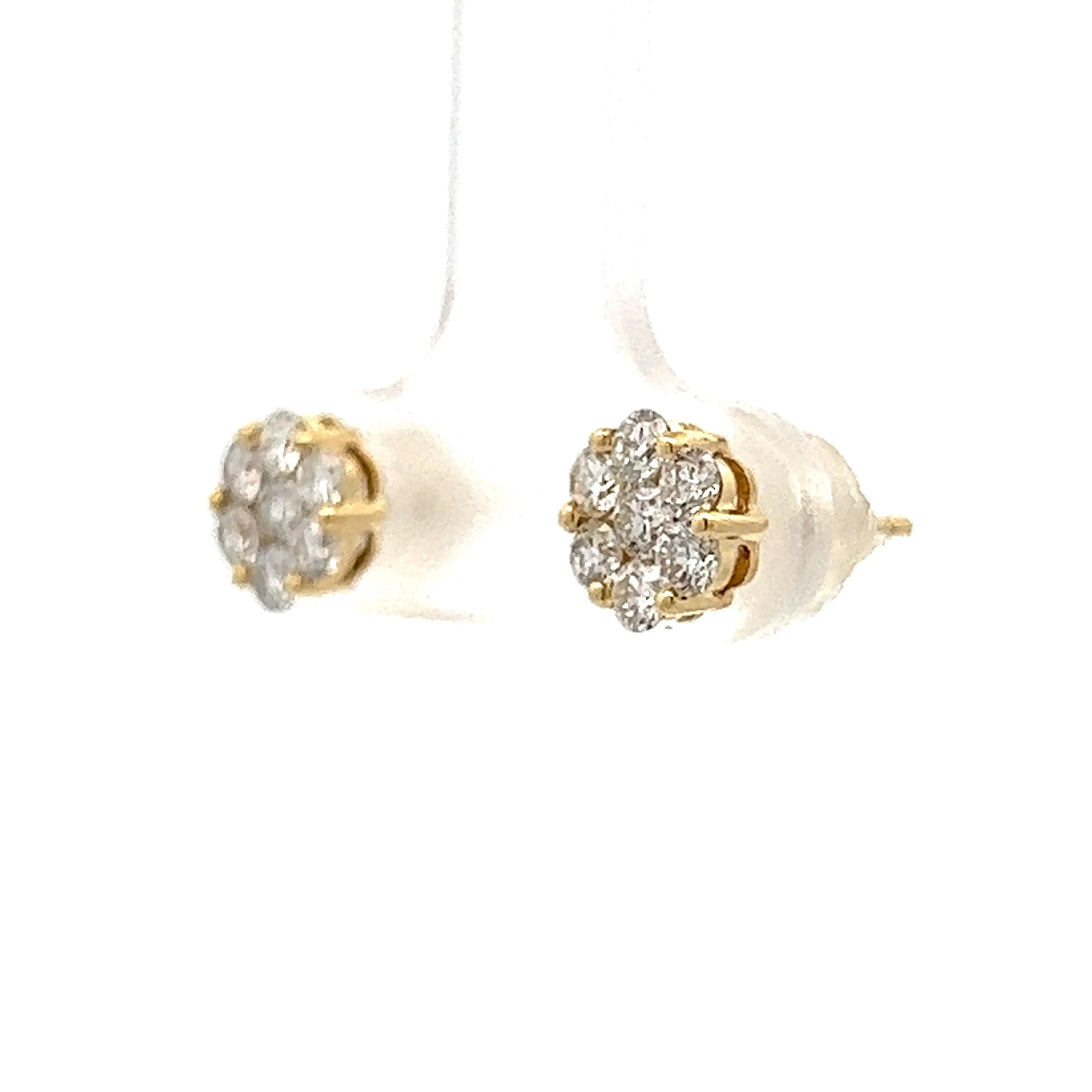 .75 Round Brilliant Diamond Stud Earrings in Yellow Gold - Image 2