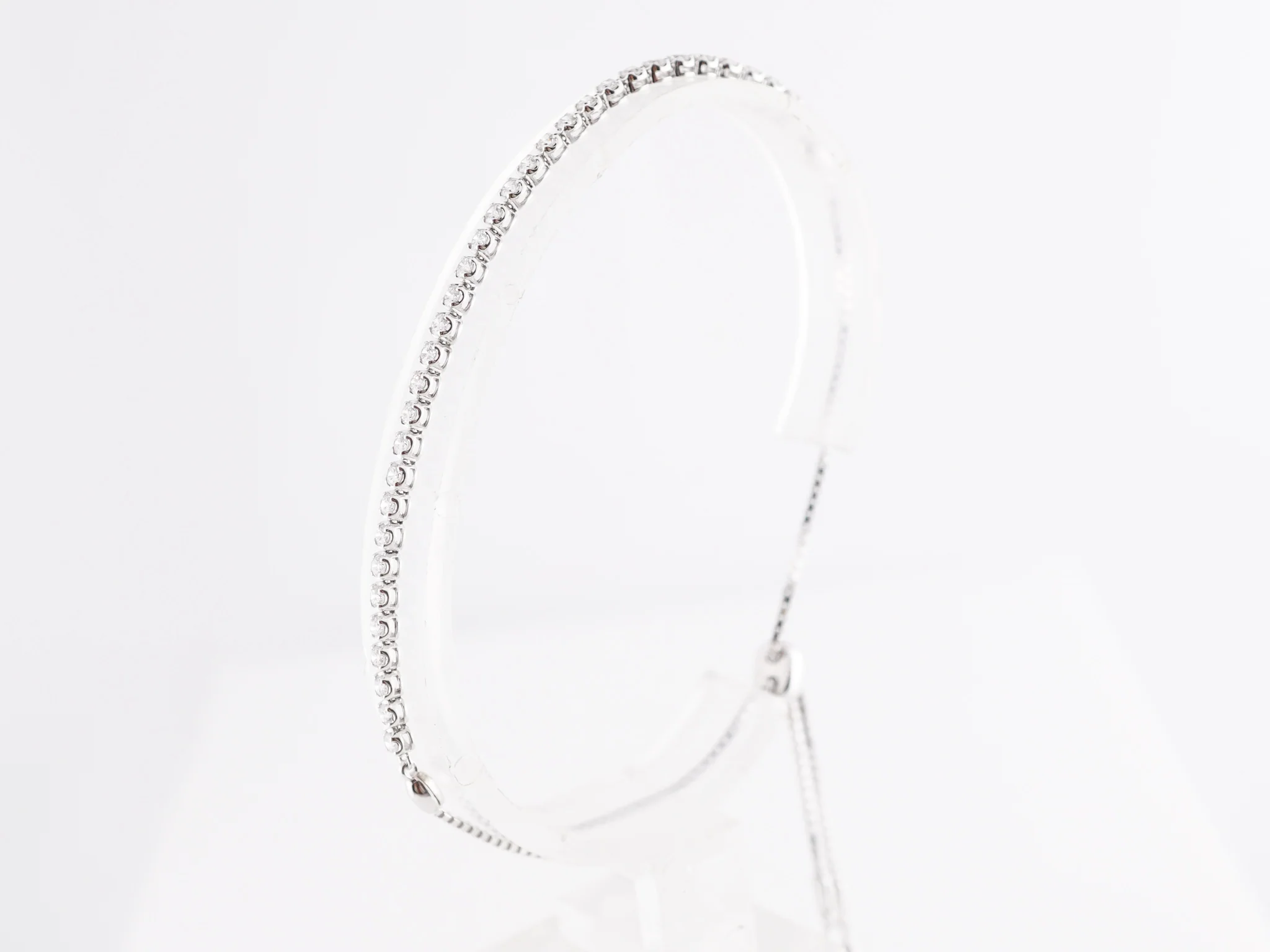.75 Straight Line Diamond Bracelet in 14K White Gold - Image 2