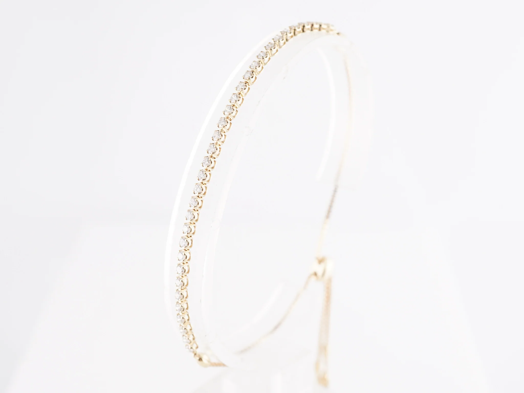 .75 Thin Diamond Bracelet in 14k Yellow Gold - Image 2