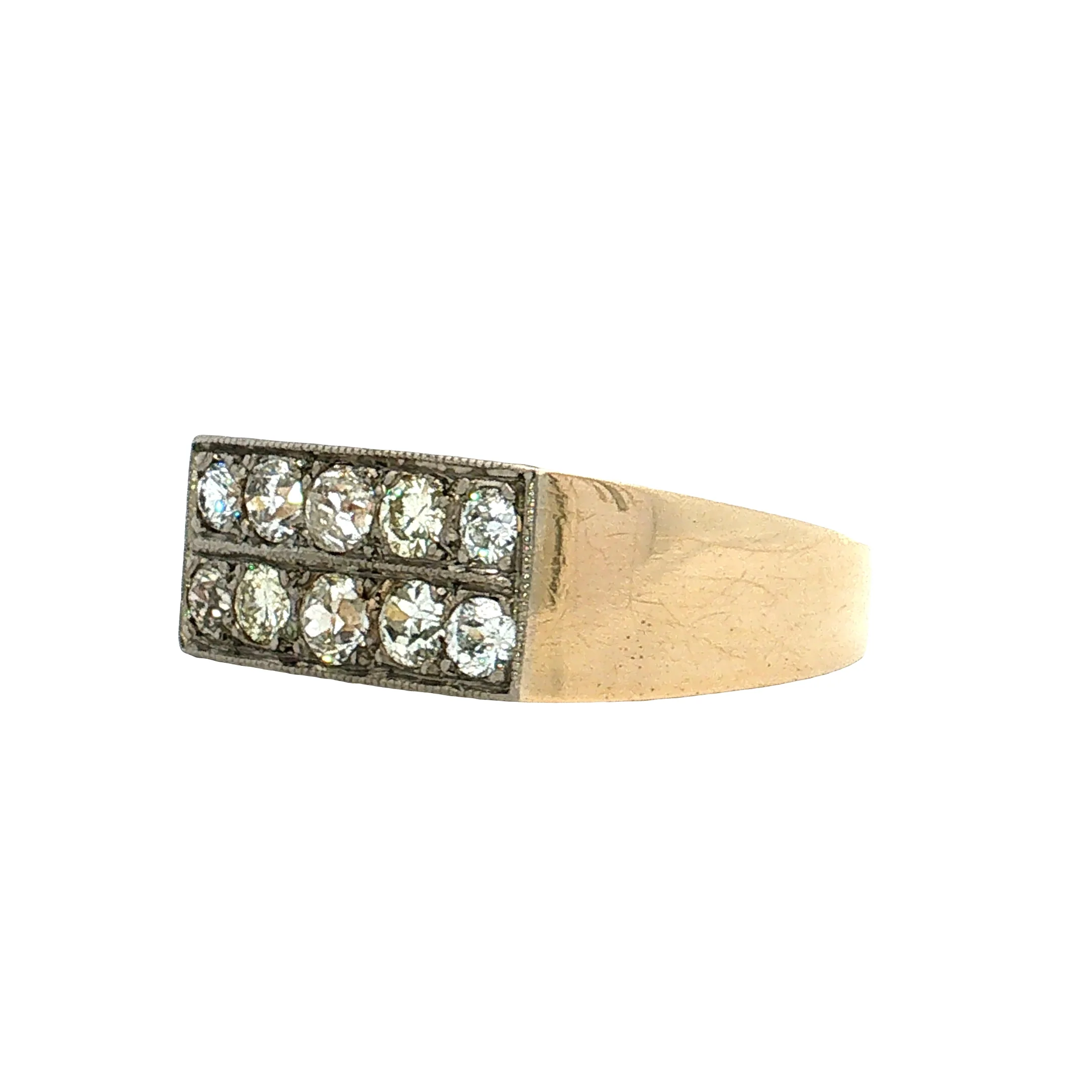 .75 Vintage Mid-Century Diamond Cocktail Ring 14k - Image 2
