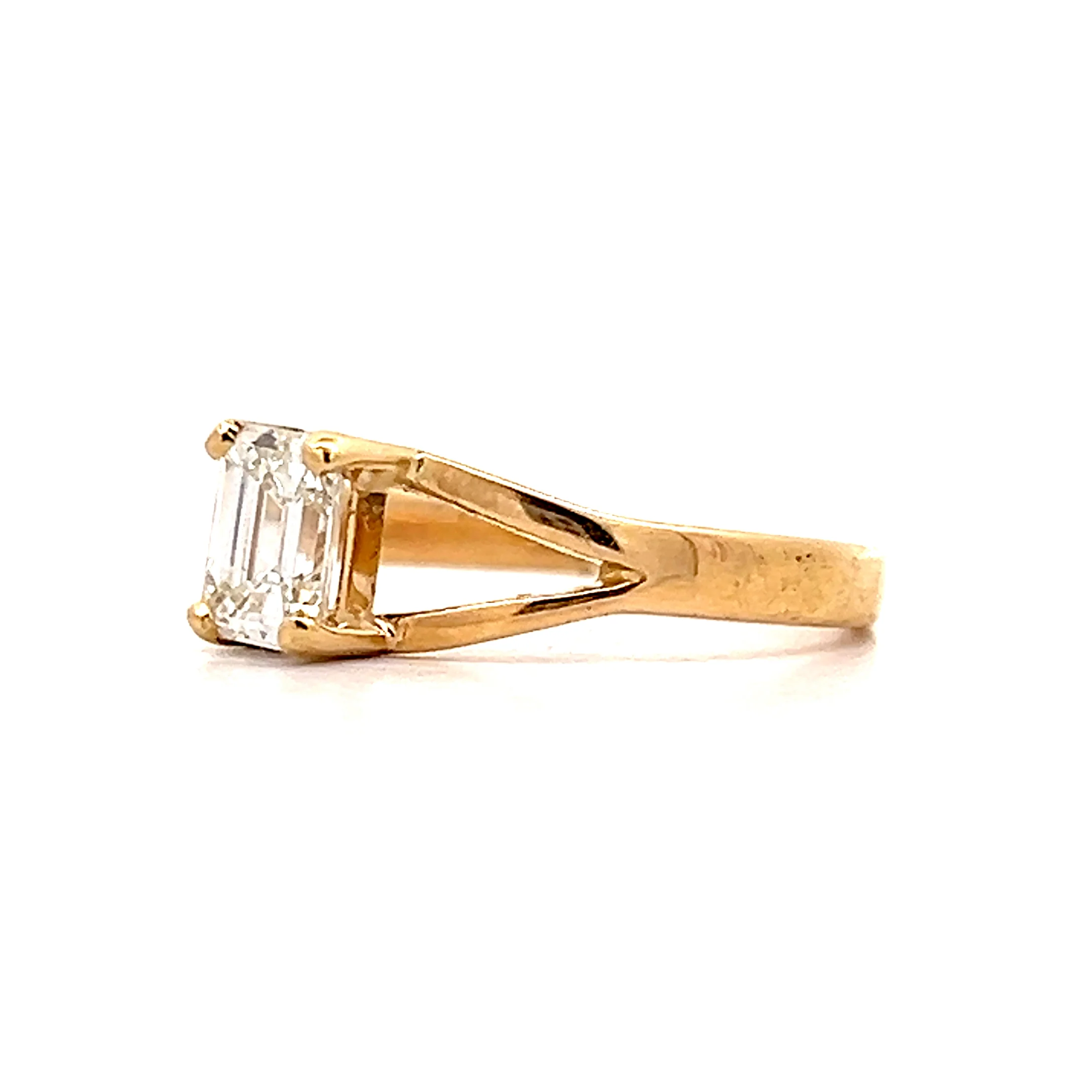 .76 Emerald Cut Diamond Solitaire Engagement Ring in 18k - Image 2