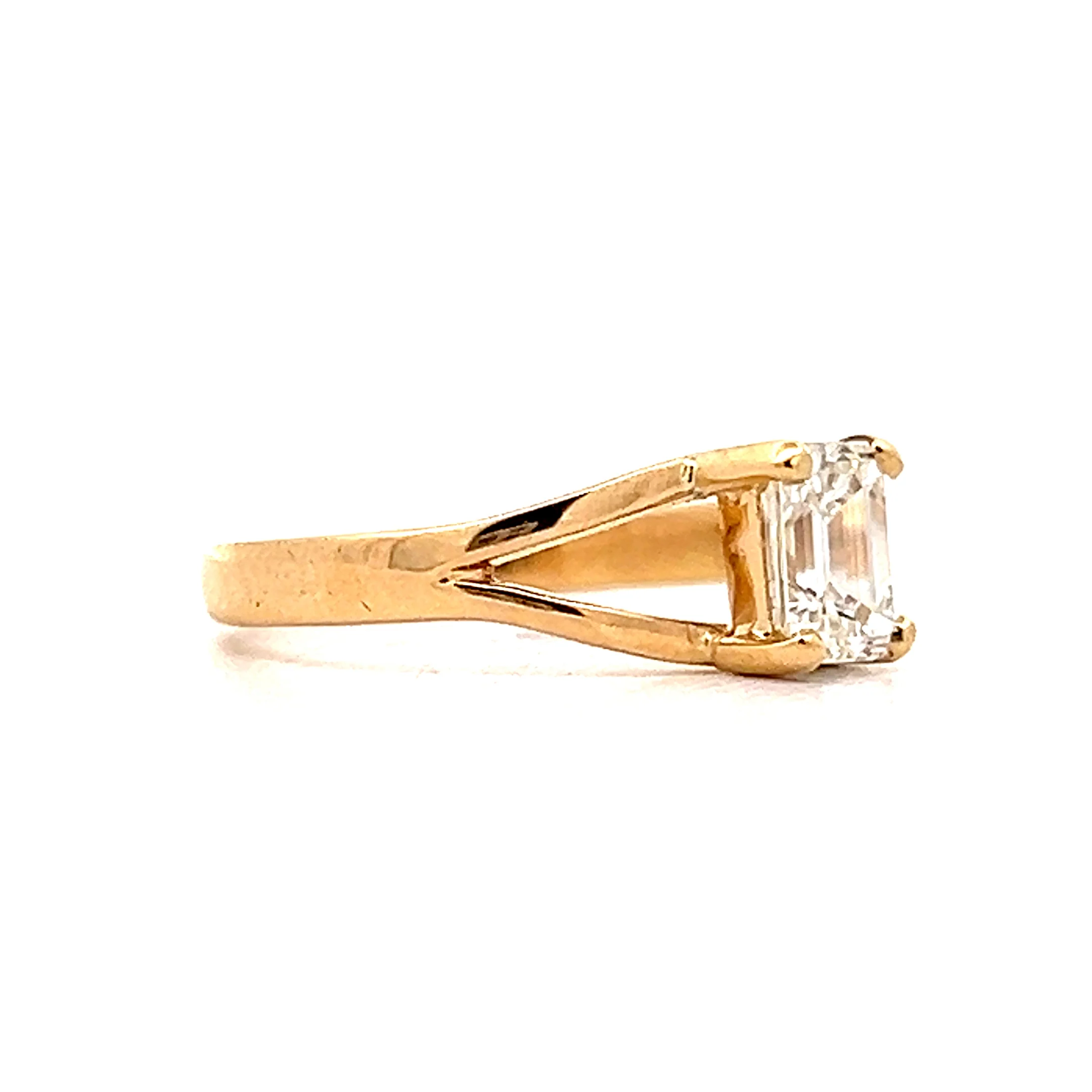 .76 Emerald Cut Diamond Solitaire Engagement Ring in 18k - Image 3