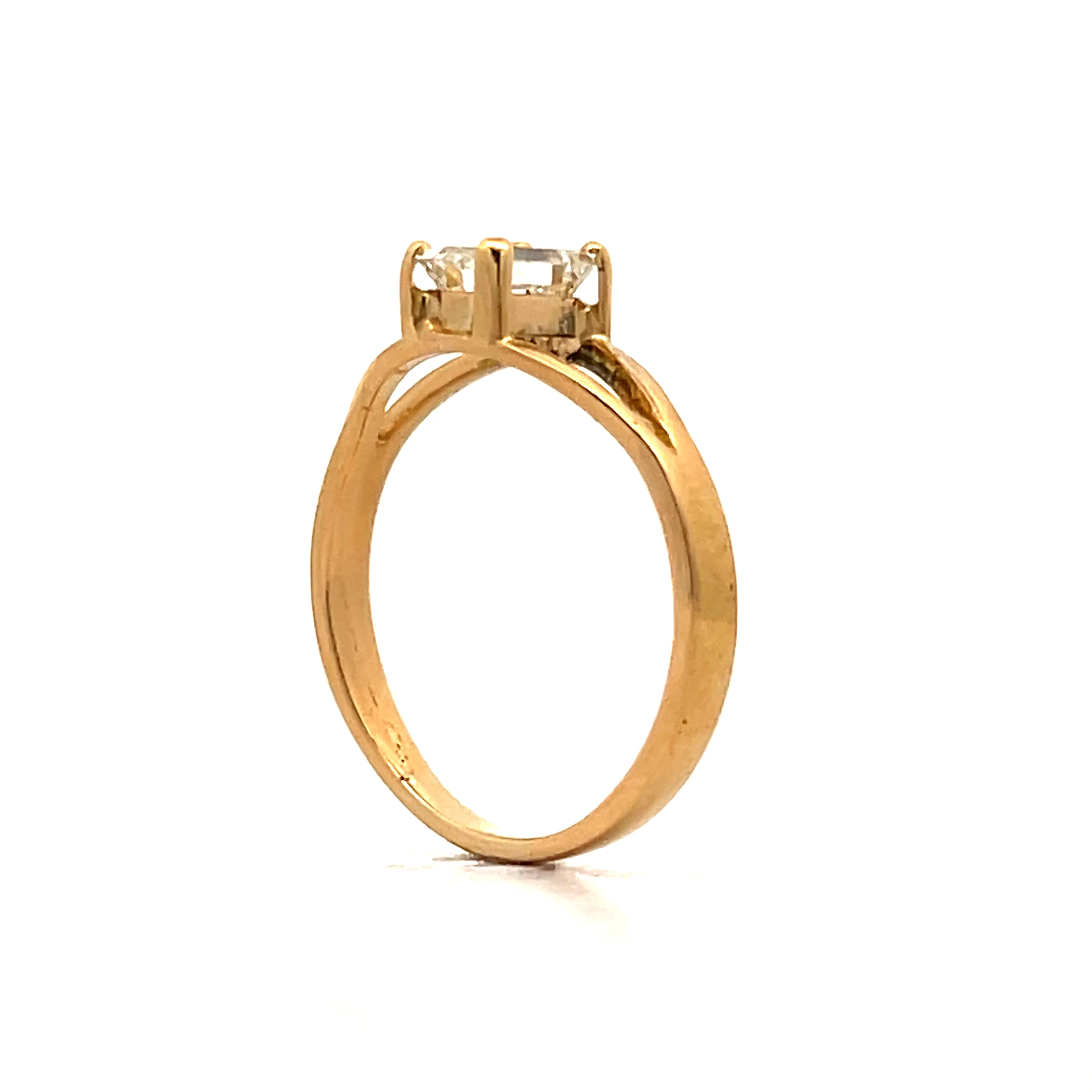 .76 Emerald Cut Diamond Solitaire Engagement Ring in 18k - Image 5