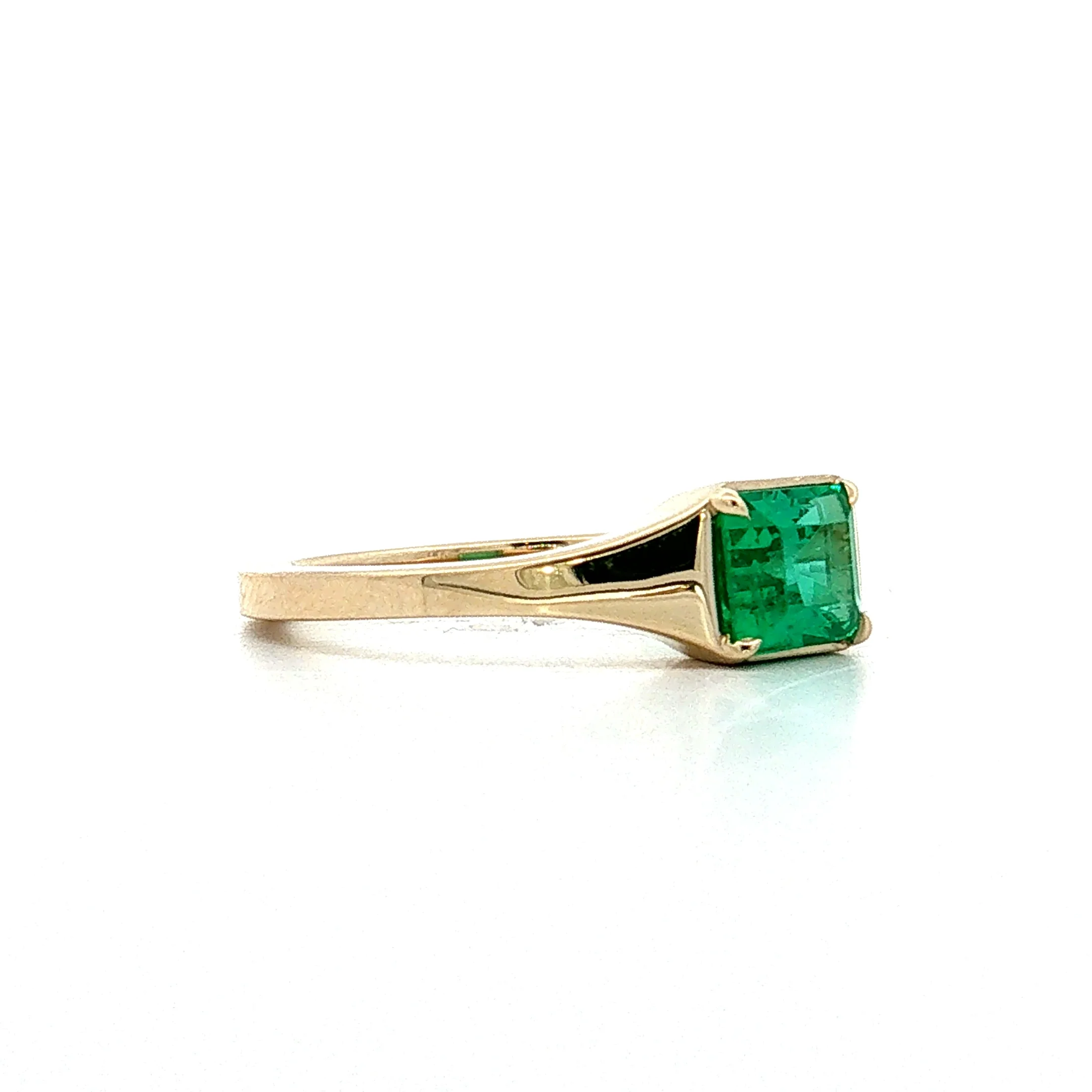 .76 Emerald Cut Emerald Engagement Ring 14k - Image 3
