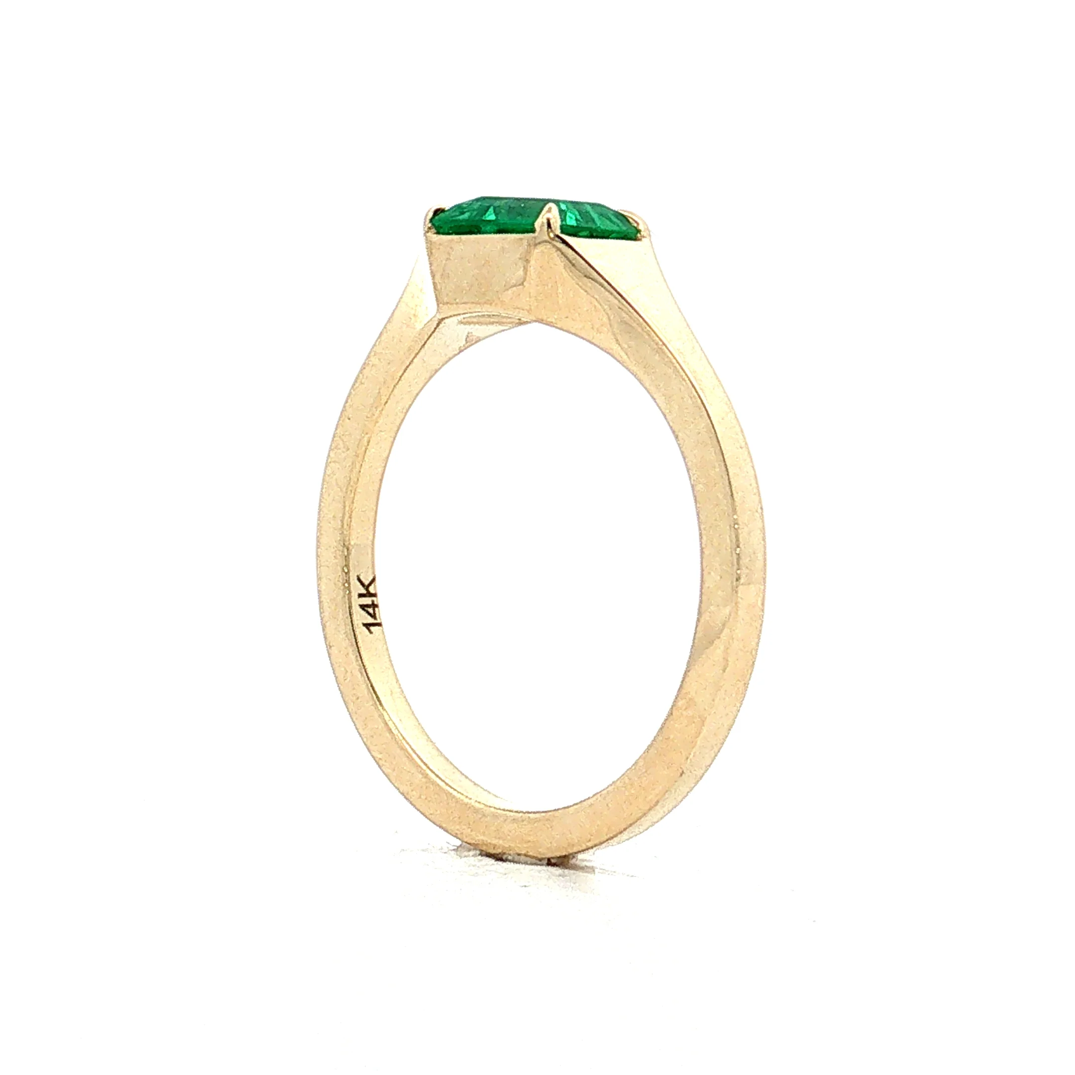 .76 Emerald Cut Emerald Engagement Ring 14k - Image 5