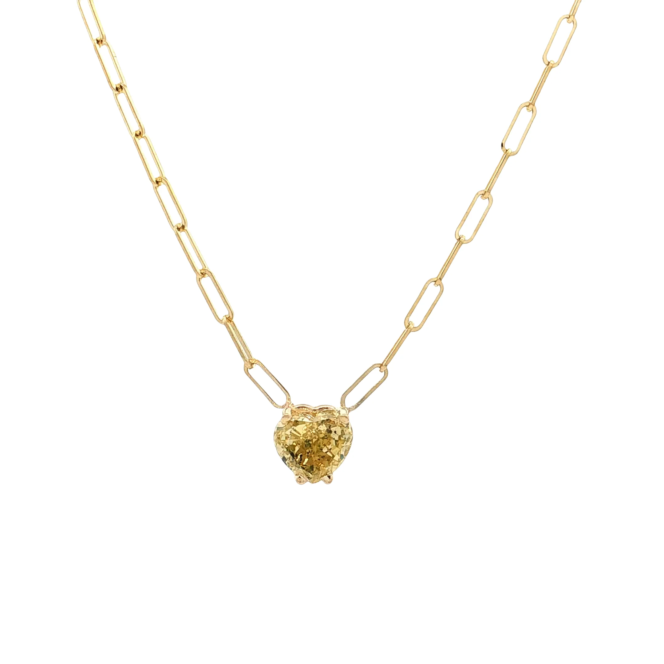 .76 Fancy Intense Yellow Diamond Pendant 14k