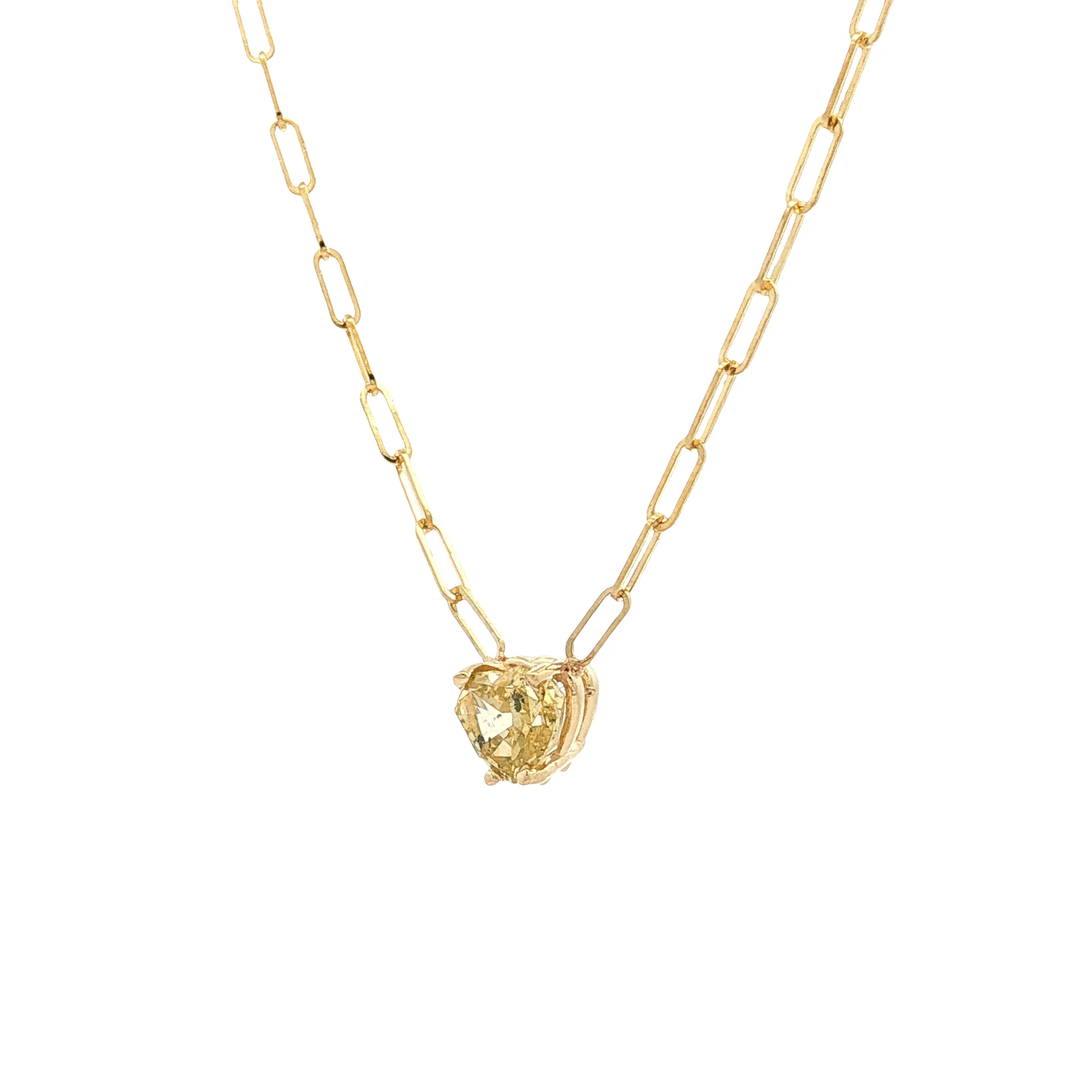 .76 Fancy Intense Yellow Diamond Pendant 14k - Image 2