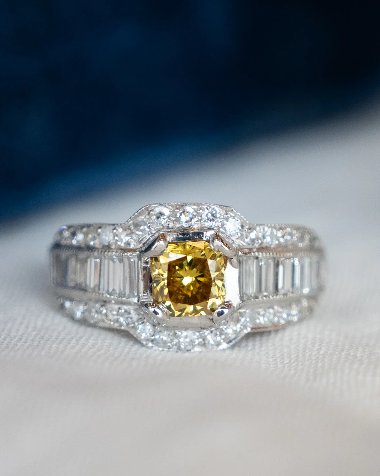 .76 Fancy Yellow Diamond Engagement Ring Platinum - Image 6