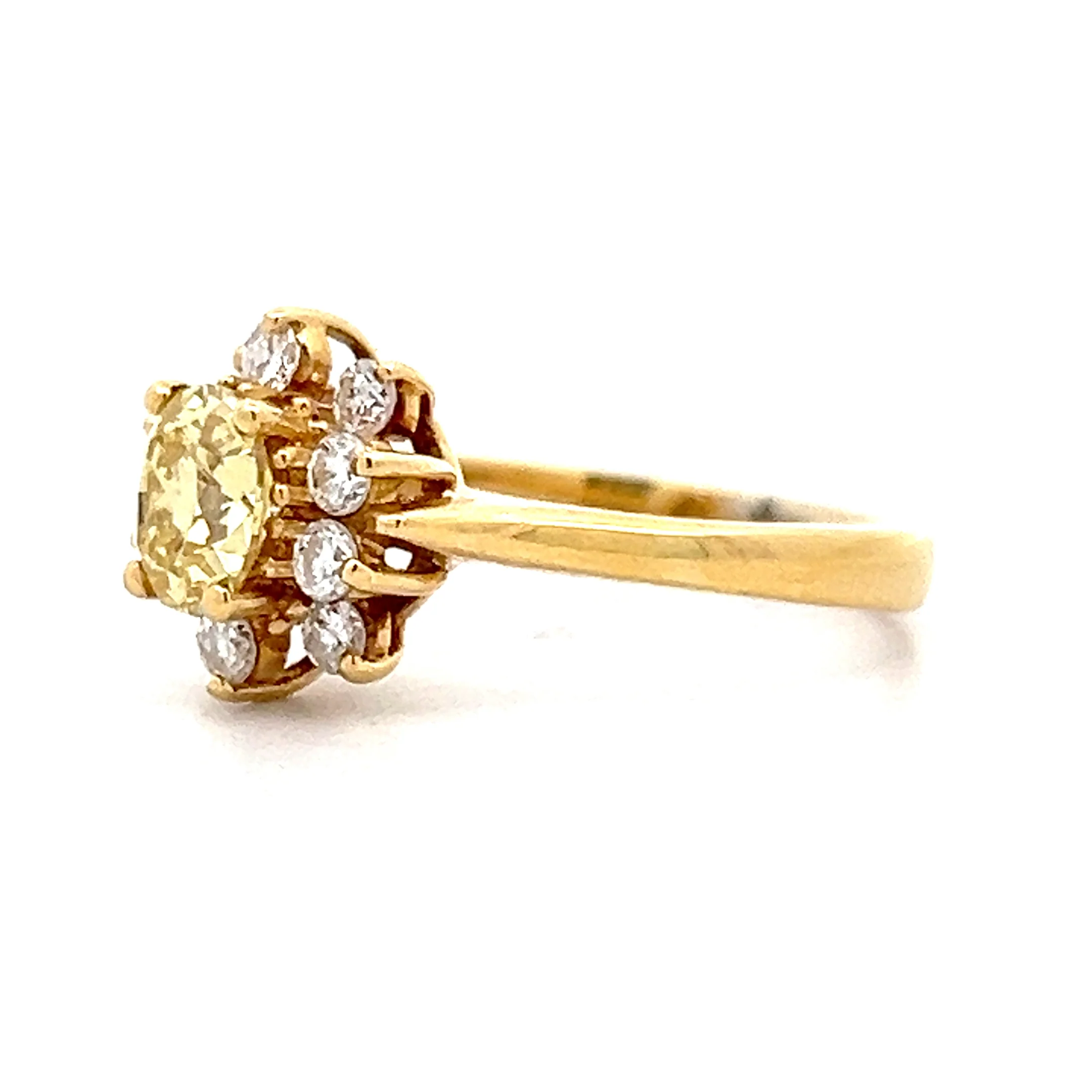 .76 Halo Cluster Diamond Engagement Ring in 18k - Image 2