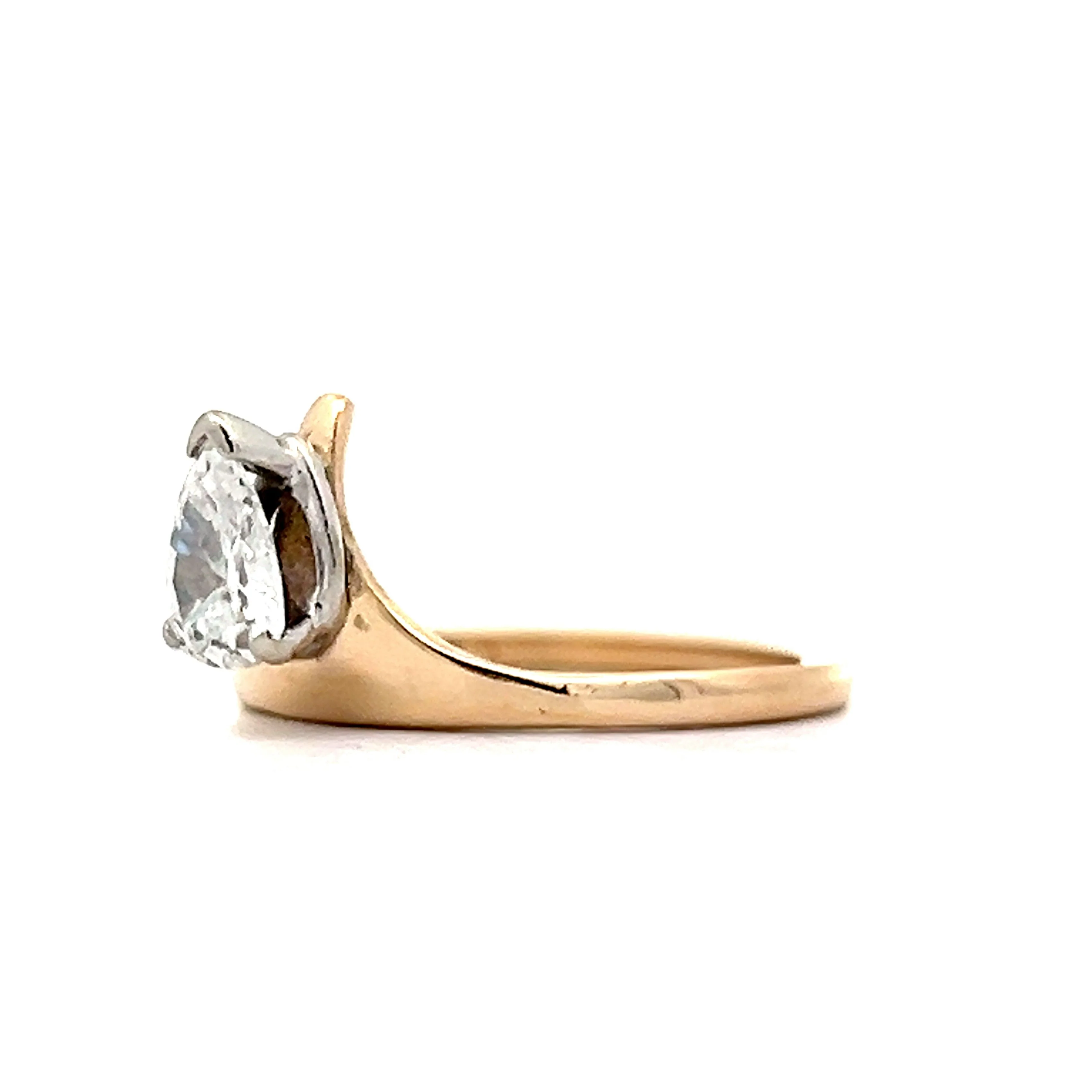 .76 Pear Diamond Solitaire Engagement Ring in Yellow Gold - Image 2