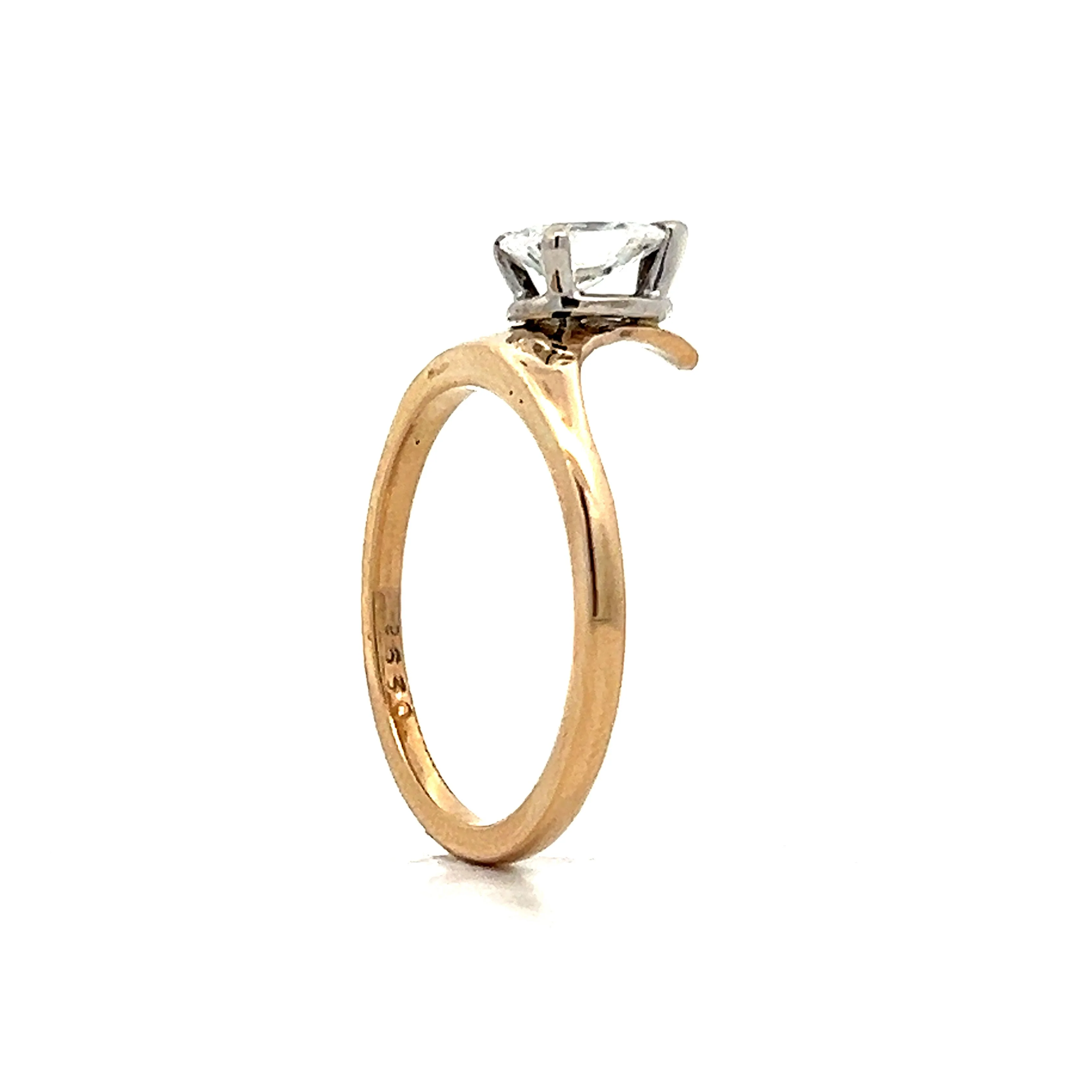 .76 Pear Diamond Solitaire Engagement Ring in Yellow Gold - Image 5
