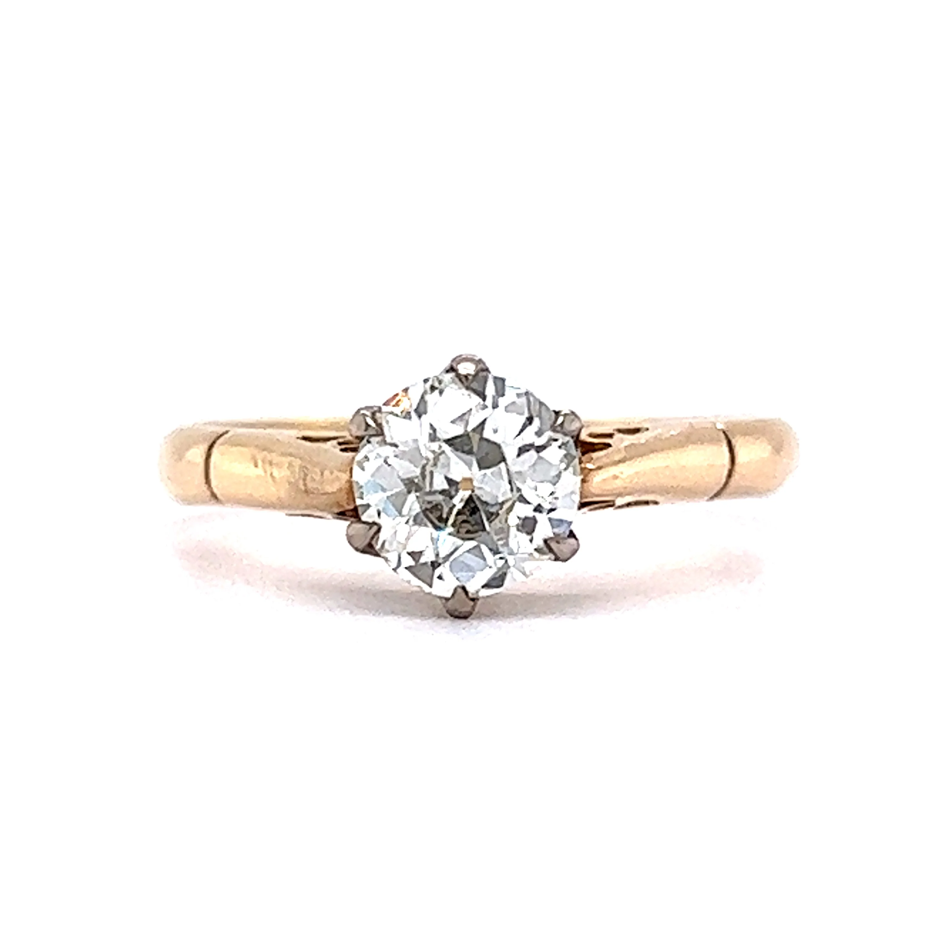 .76 Solitaire GIA Art Deco Engagement Ring in 14k Yellow Gold
