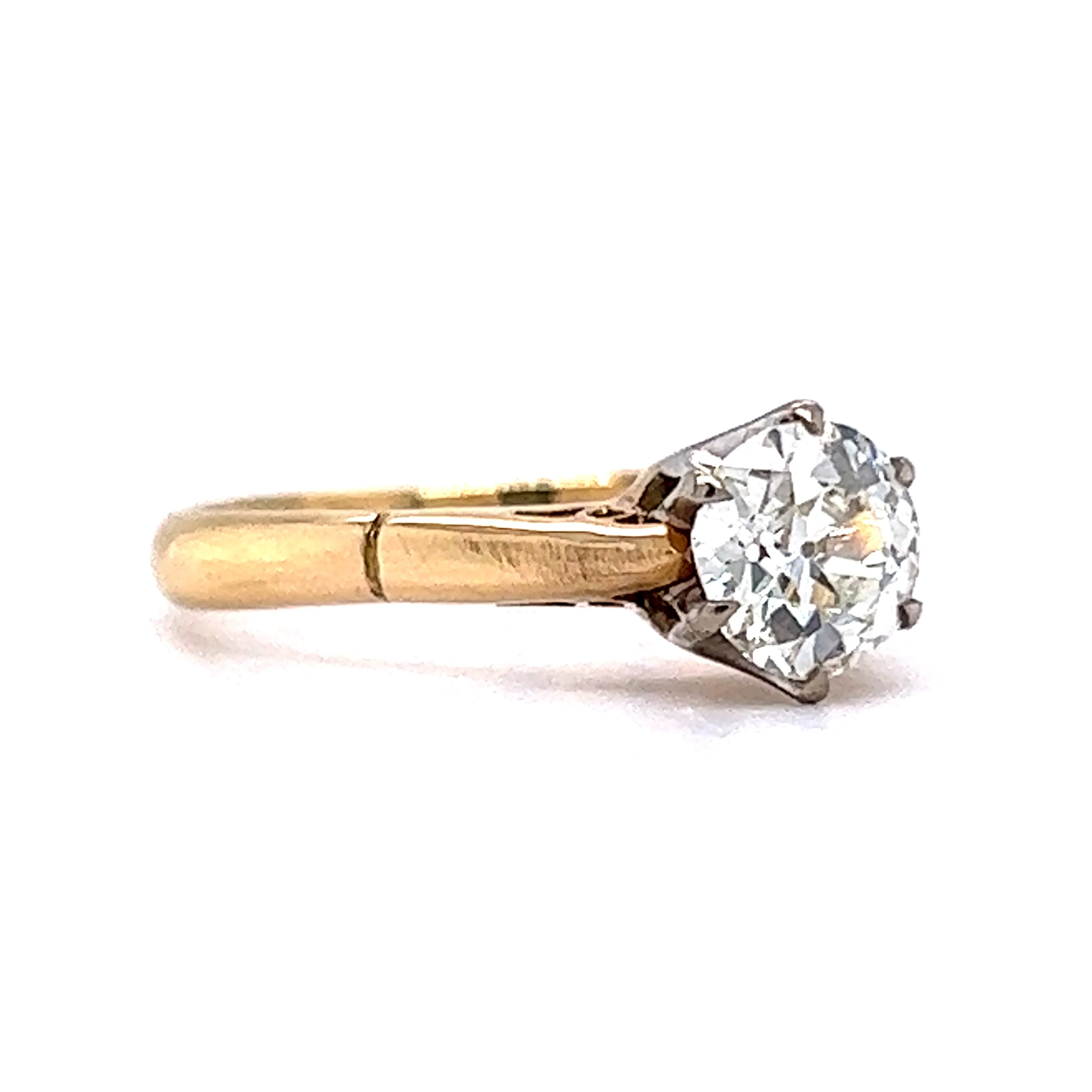 .76 Solitaire GIA Art Deco Engagement Ring in 14k Yellow Gold - Image 3