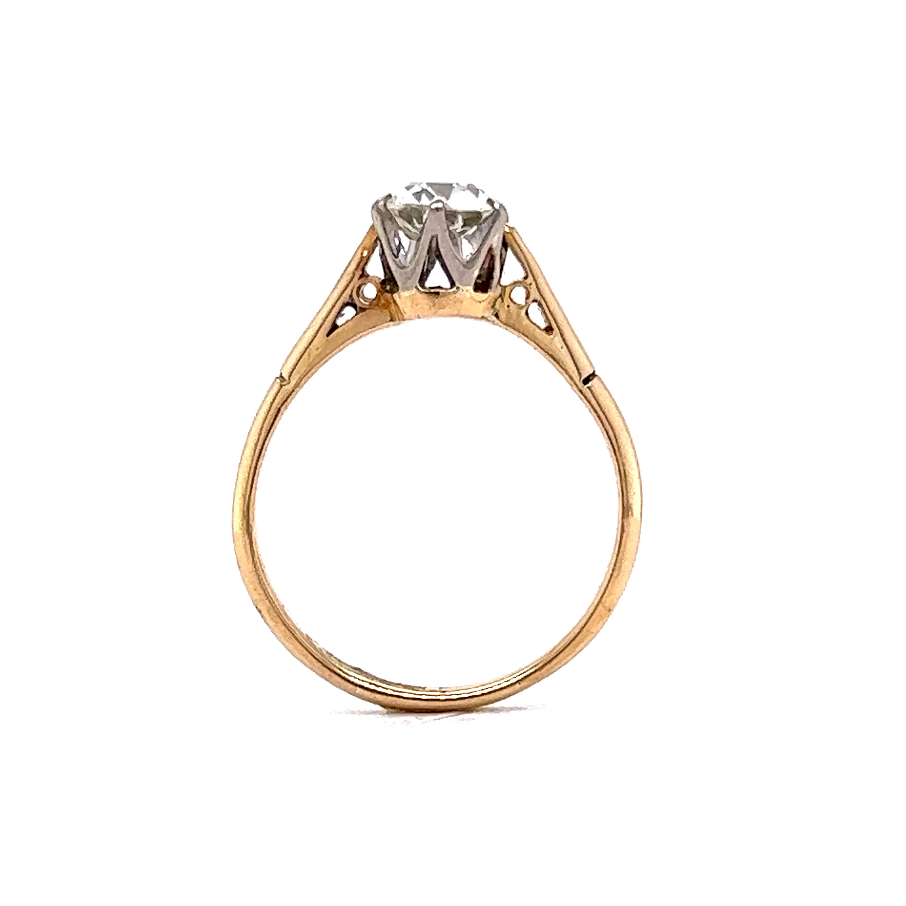 .76 Solitaire GIA Art Deco Engagement Ring in 14k Yellow Gold - Image 4