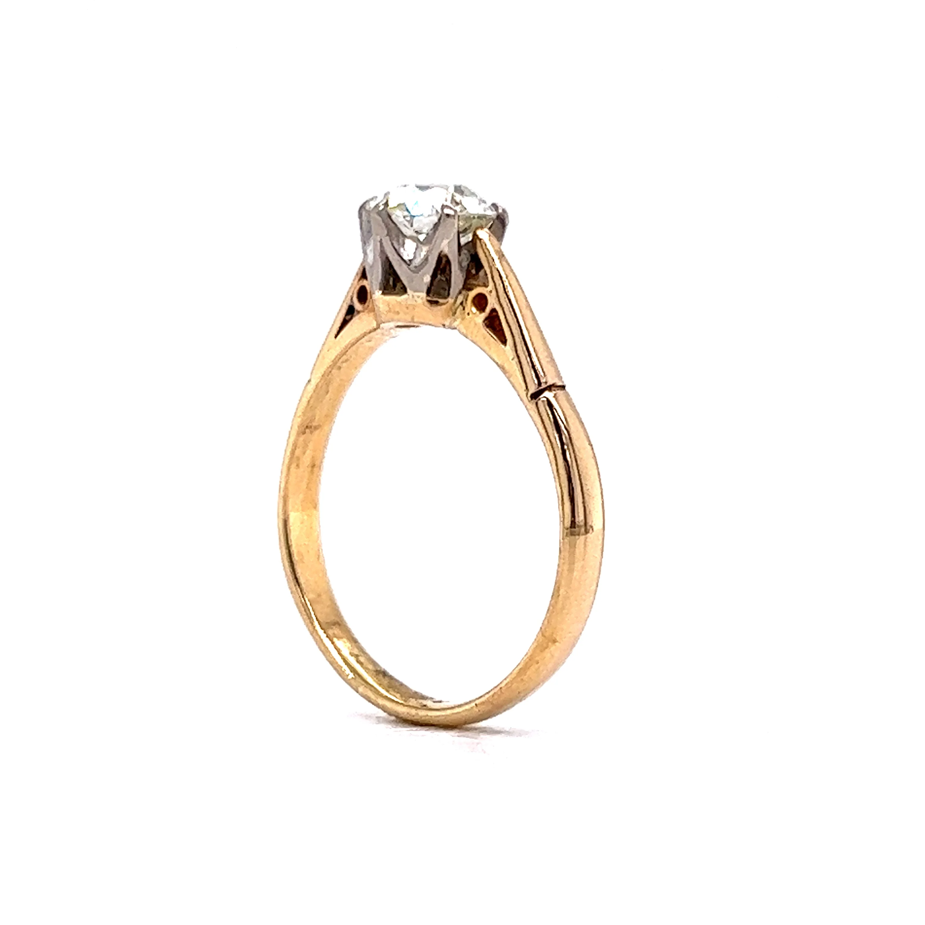 .76 Solitaire GIA Art Deco Engagement Ring in 14k Yellow Gold - Image 5