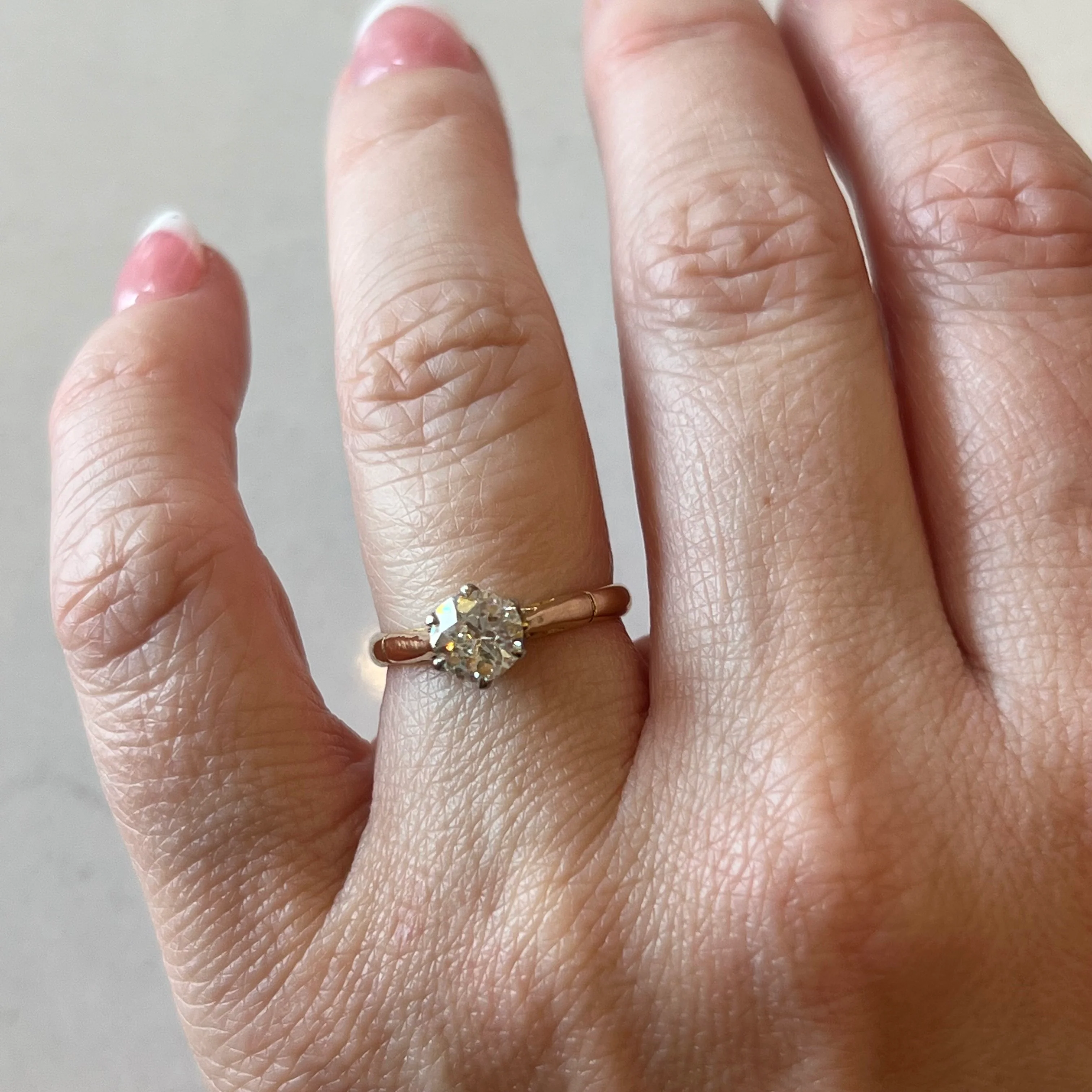 .76 Solitaire GIA Art Deco Engagement Ring in 14k Yellow Gold - Image 6