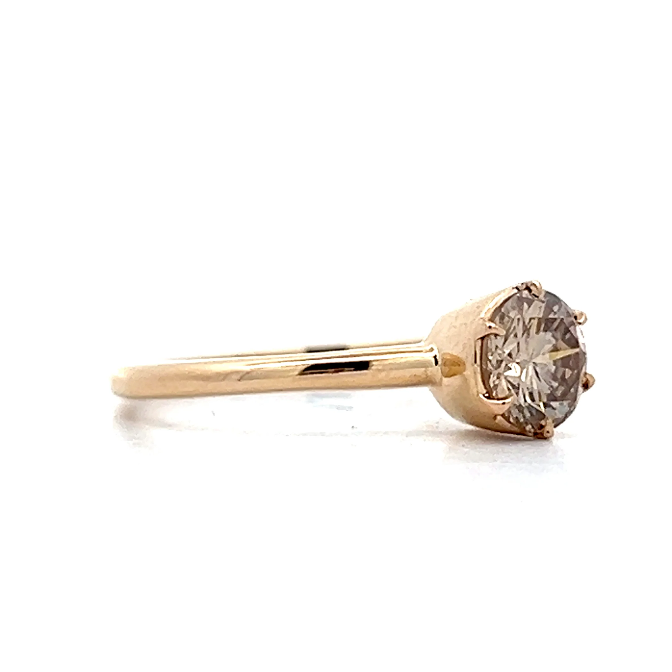 .77 Antique Victorian Cognac Diamond Engagement Ring 14k - Image 3